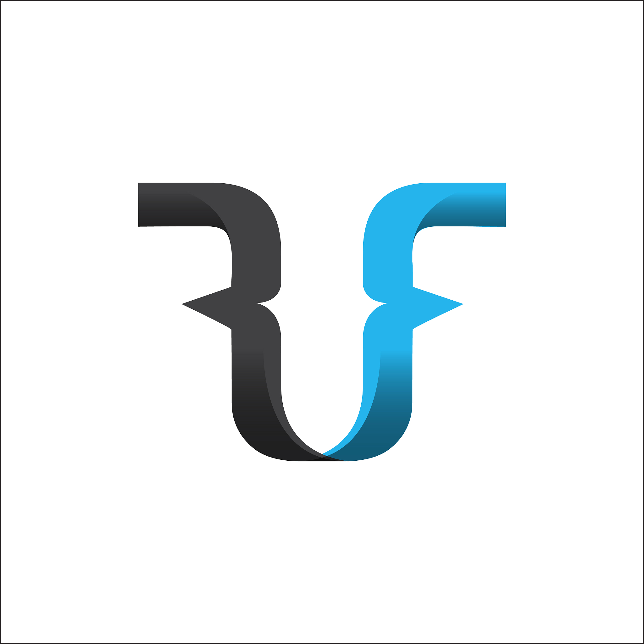 initial letter rf design logo