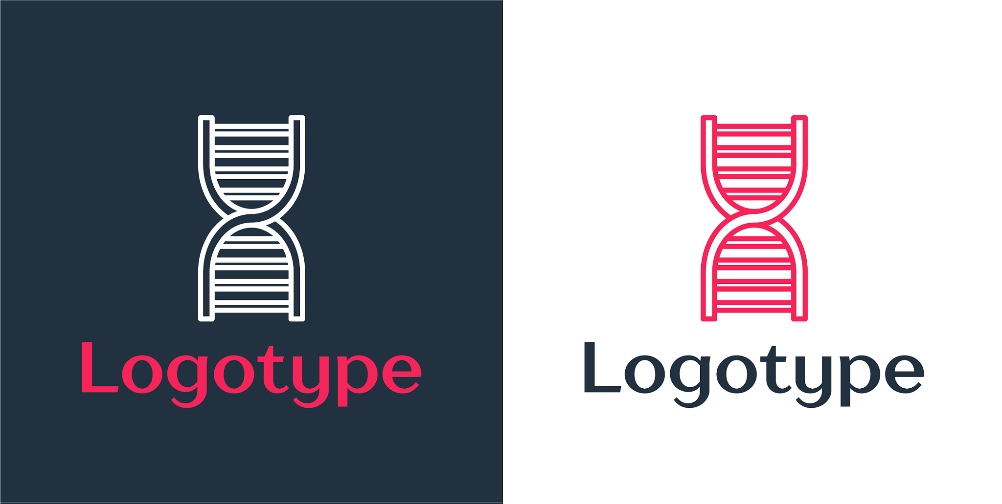logotype line dna symbol icon isolated on white