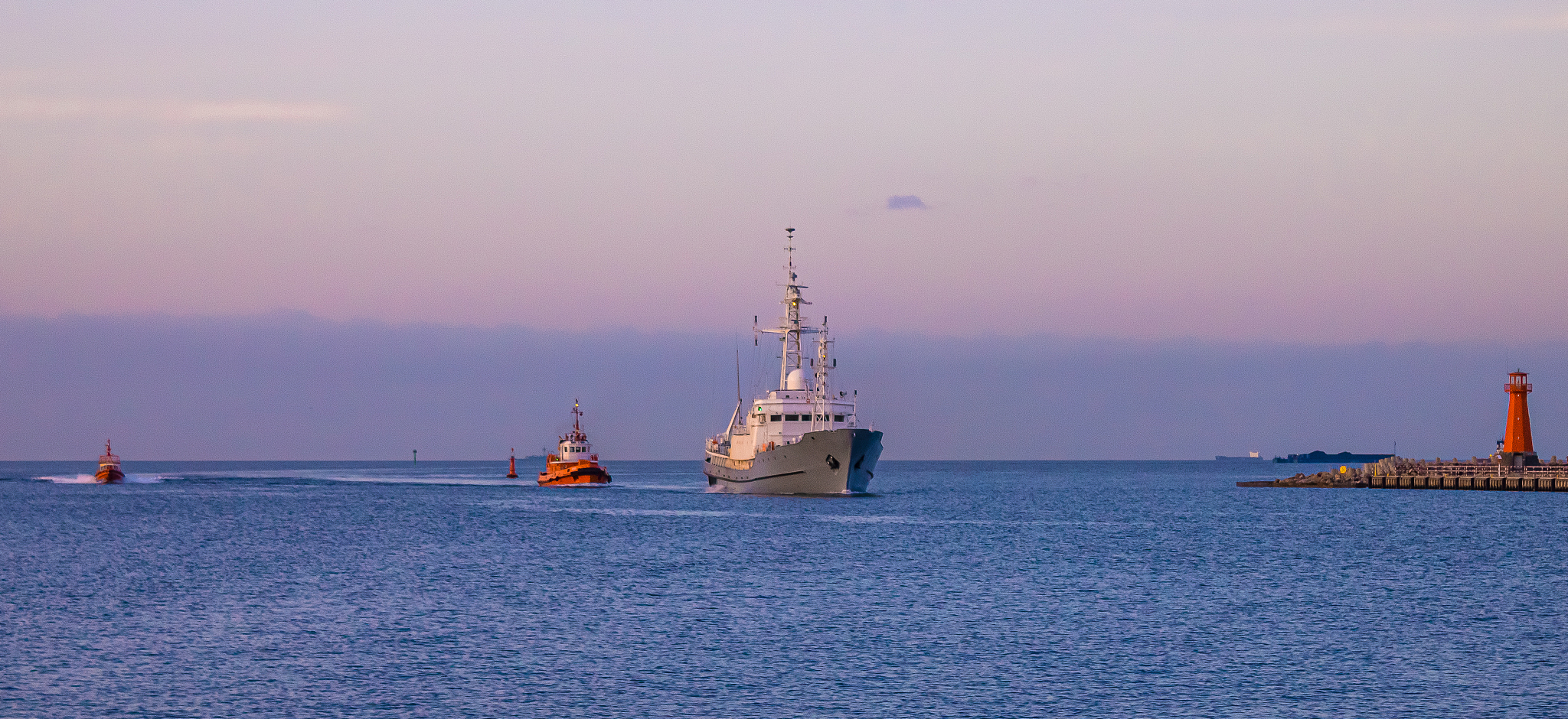 polish navy ship near port gdansk