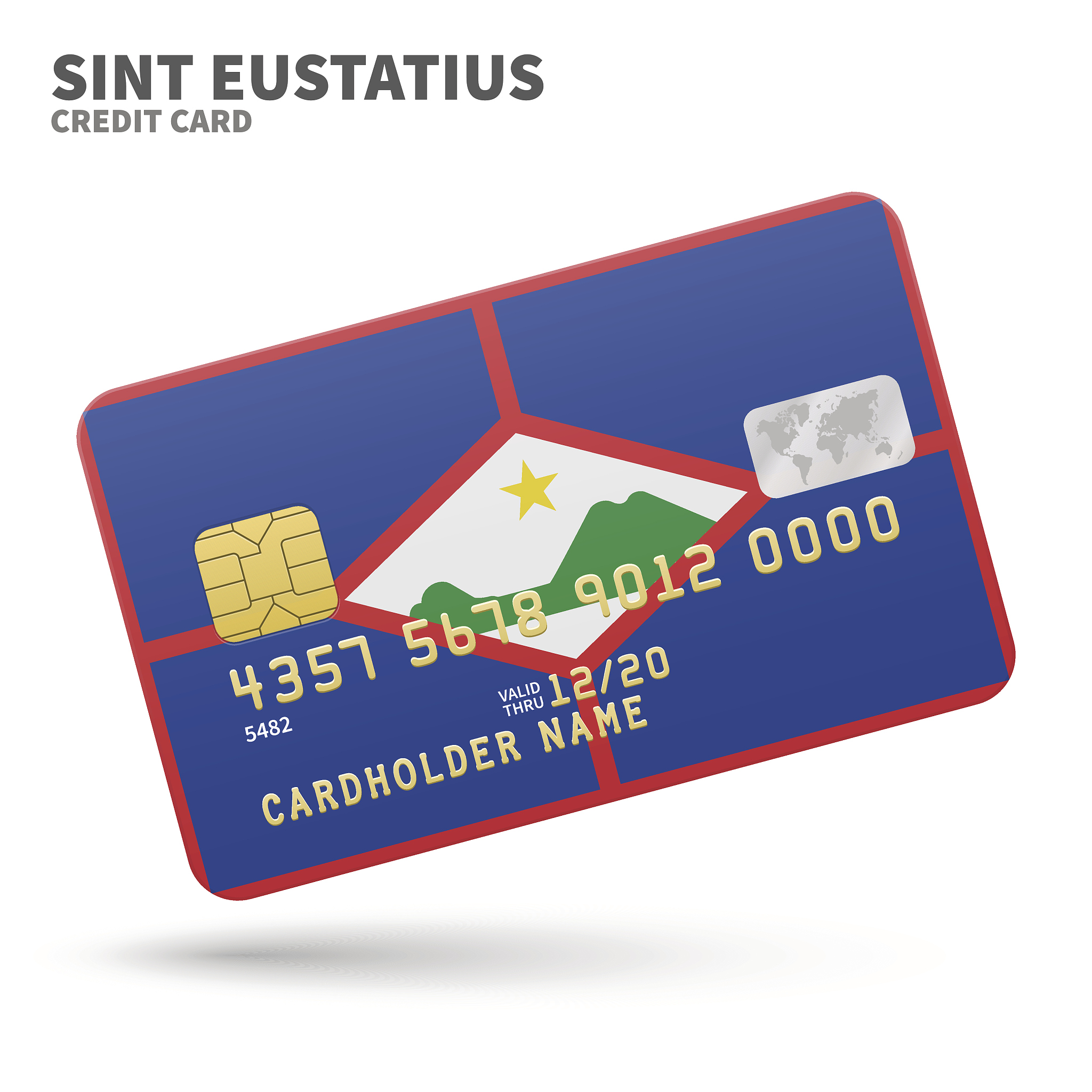 credit card with sint eustatius flag background for bank, presen