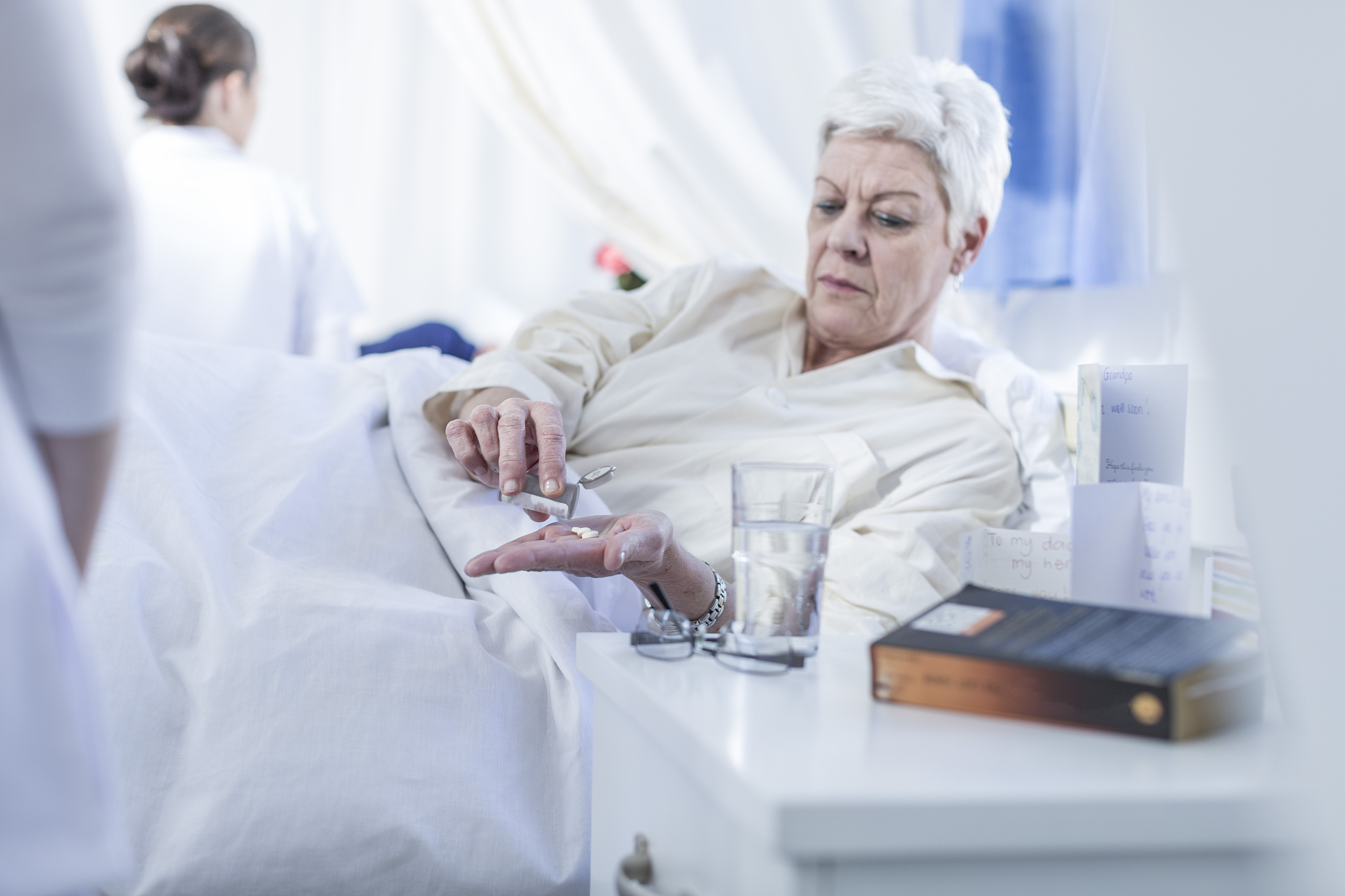 hospital patient taking medication