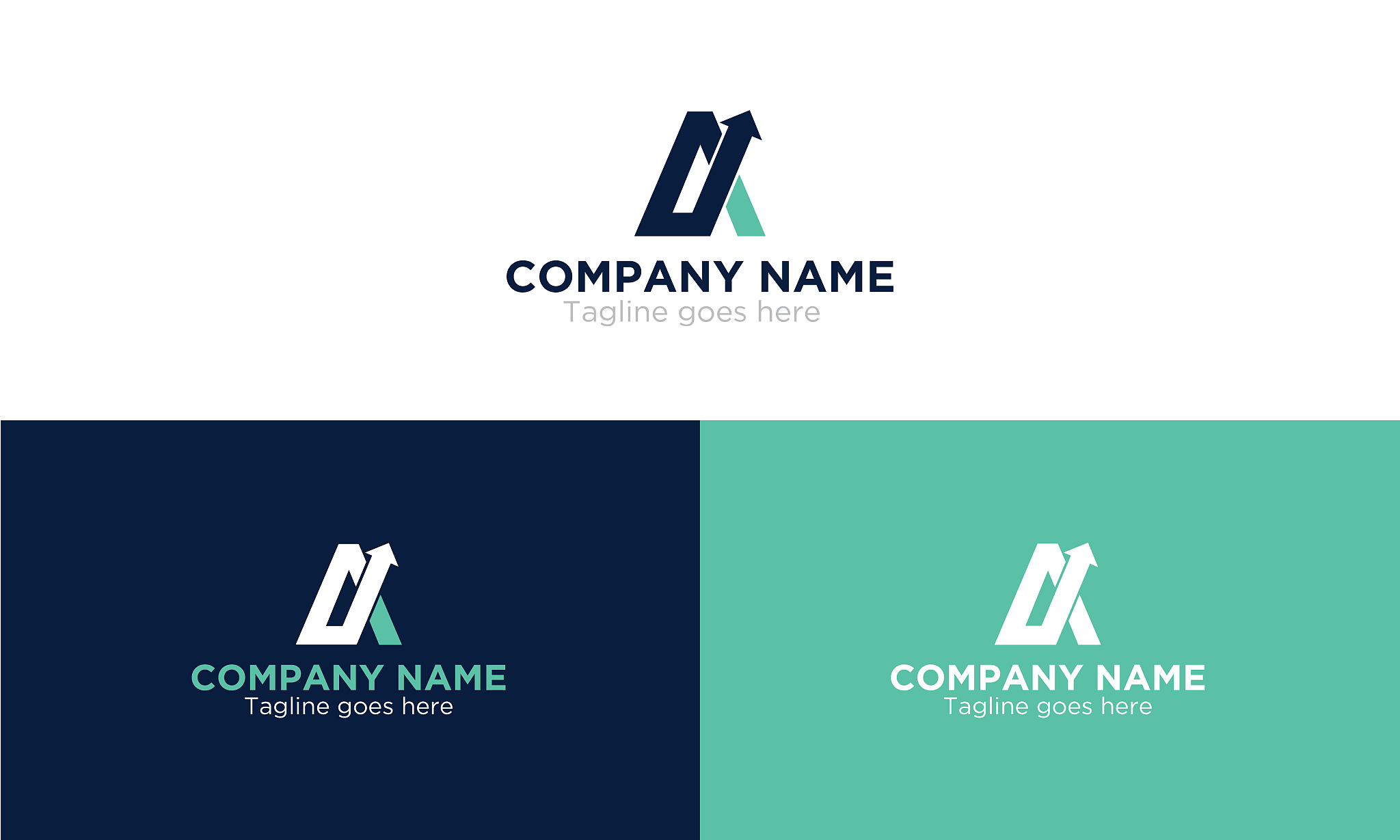 letter a and arrow accounting design logo template