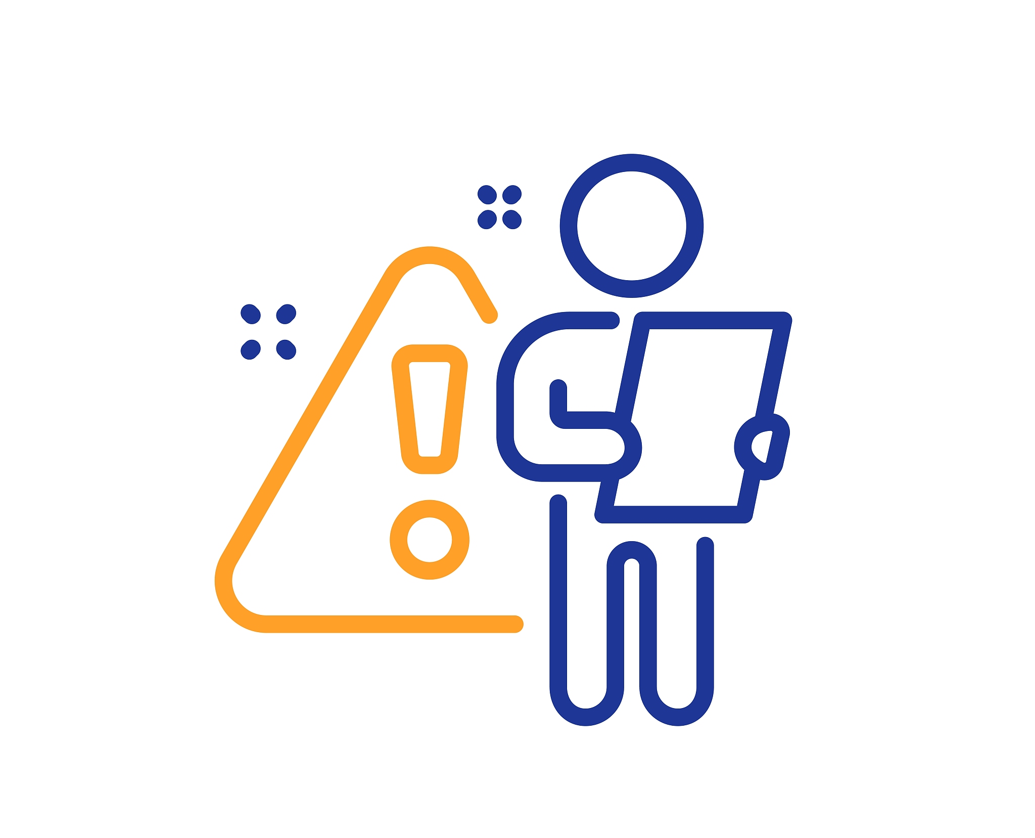 search employee line icon. interview warning sign. vector