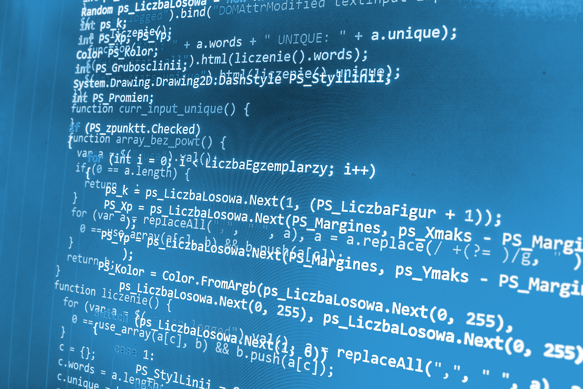 software developer programming code on computer