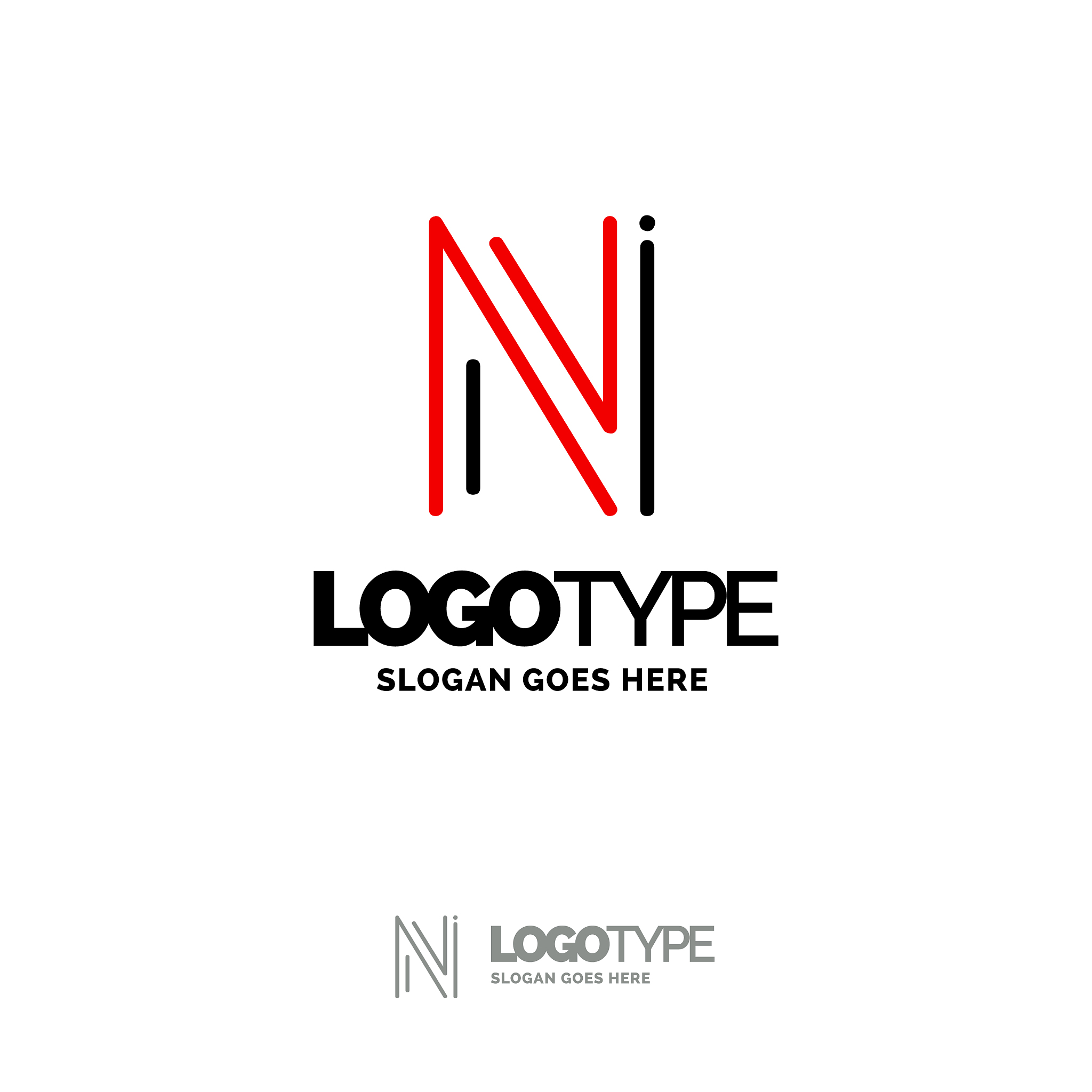 n logo digital logo template black and red logo