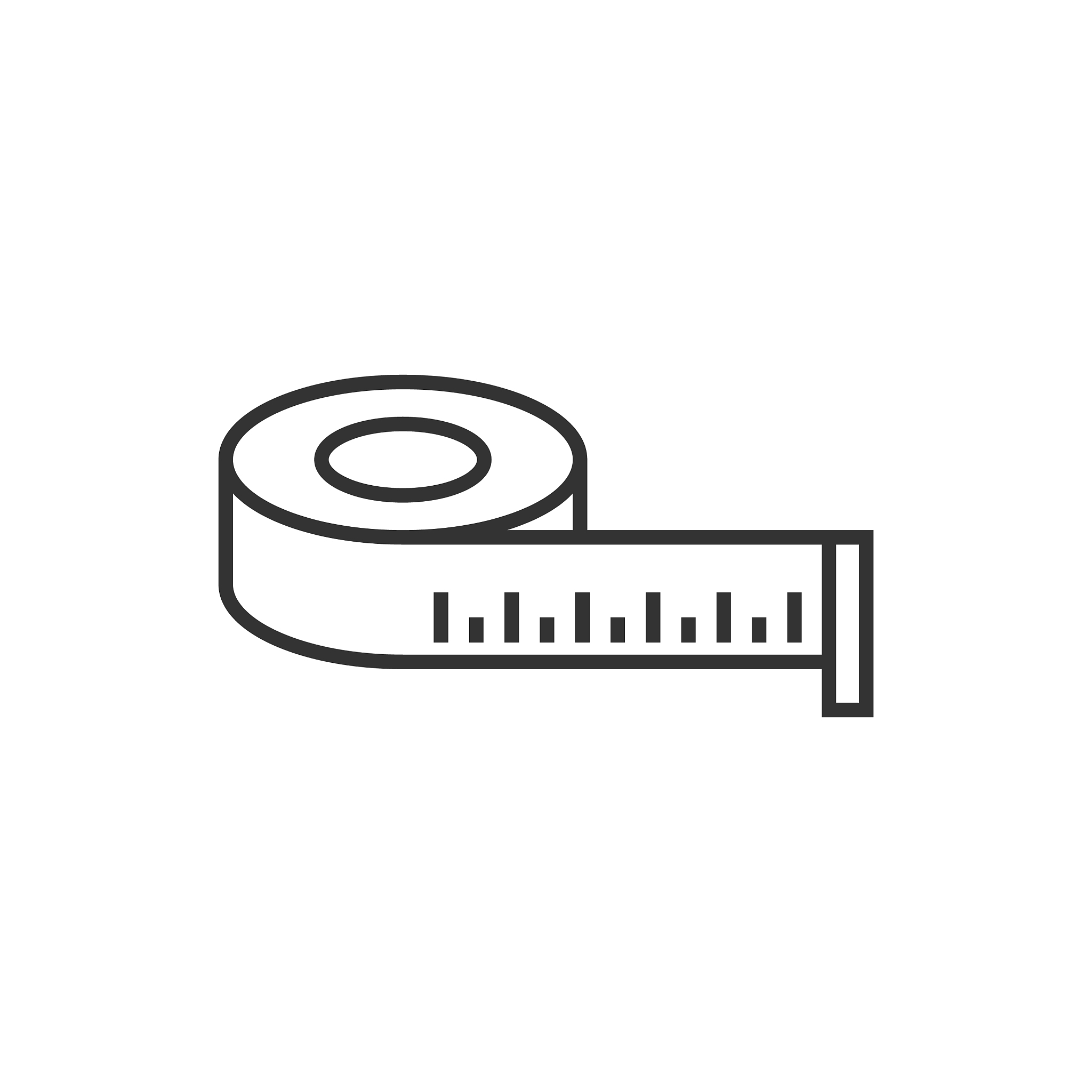 measure tape icon in flat style ruler sign on