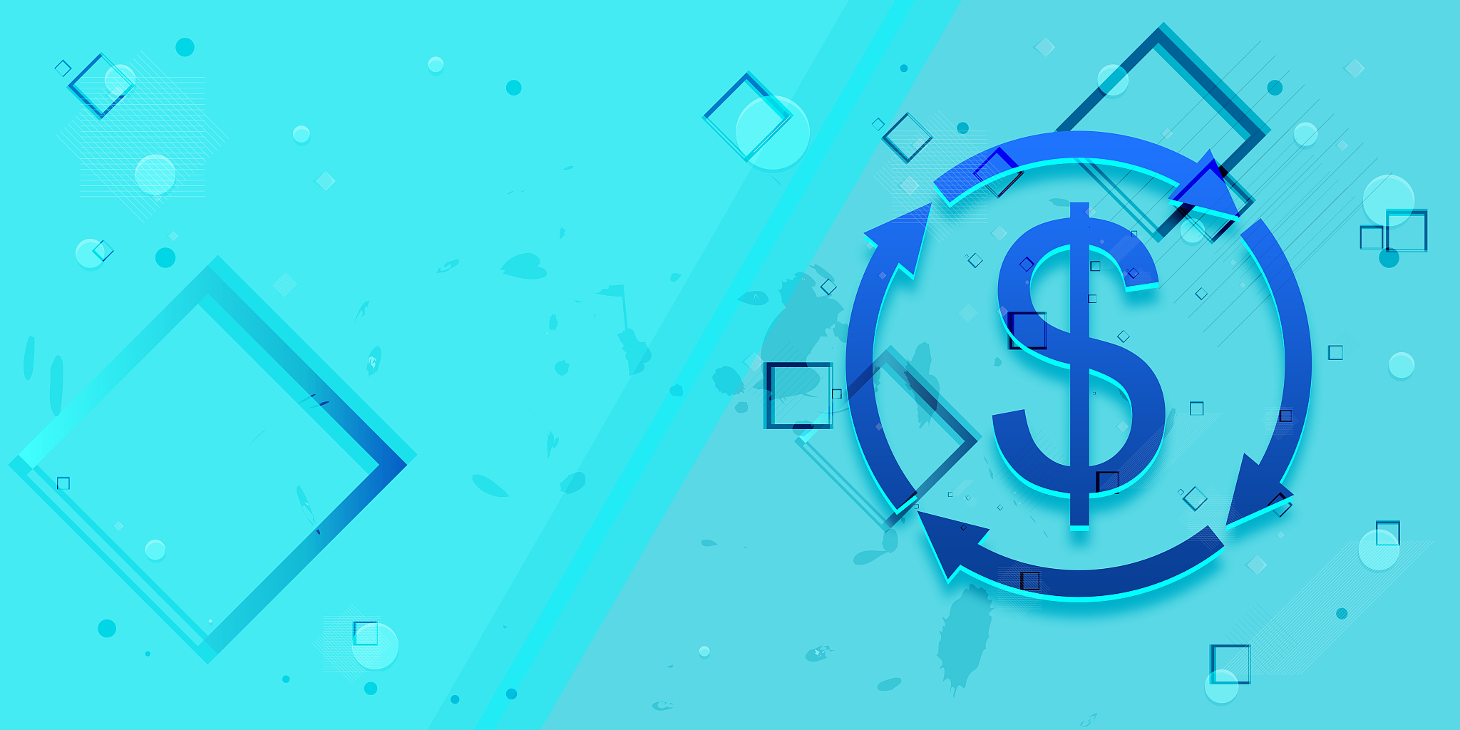 money exchange dollar sign icon flat abstract design cyan blue b