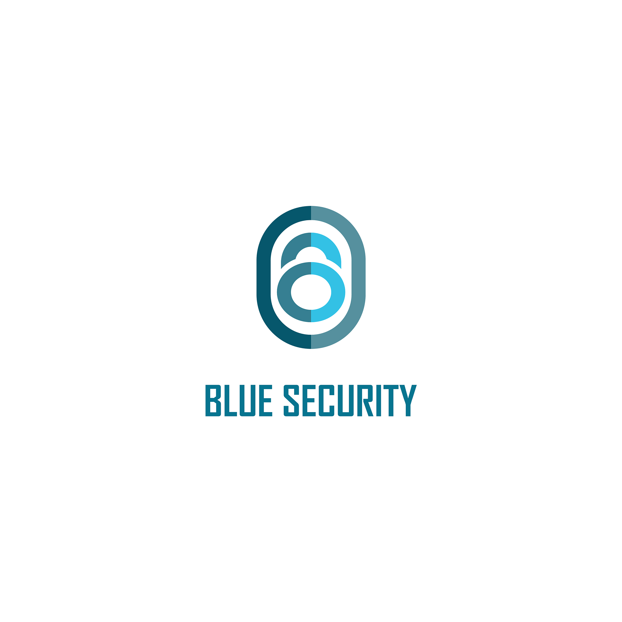 blue security logo design template padlock logo