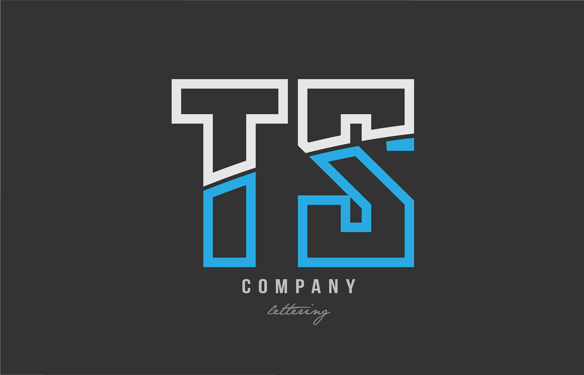 white blue alphabet letter ts t s logo icon design
