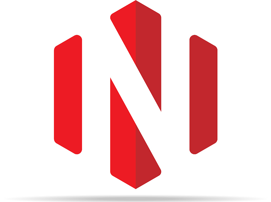 letter n logo icon in polygon hexagonal shape