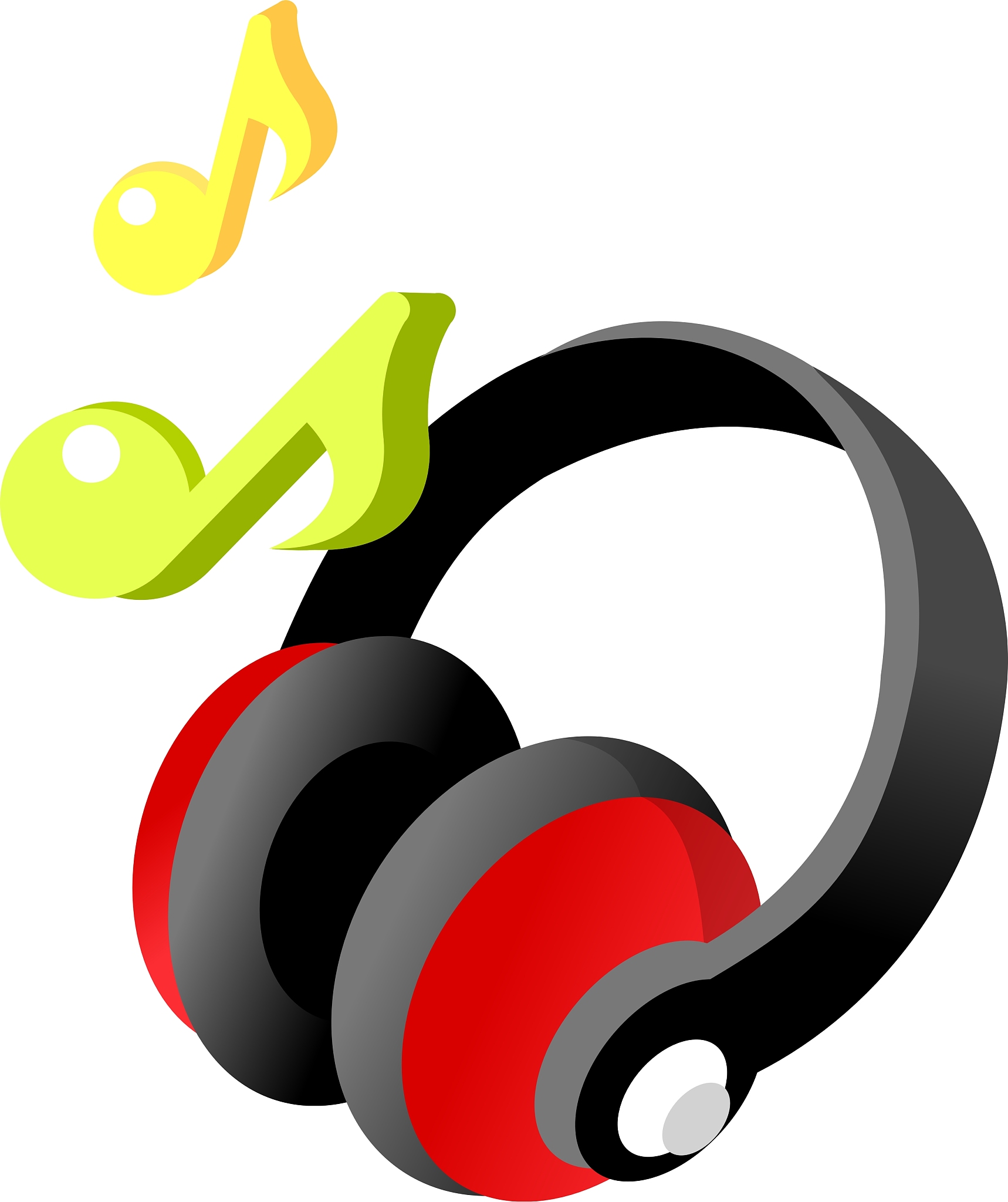 icon headphone and musical note