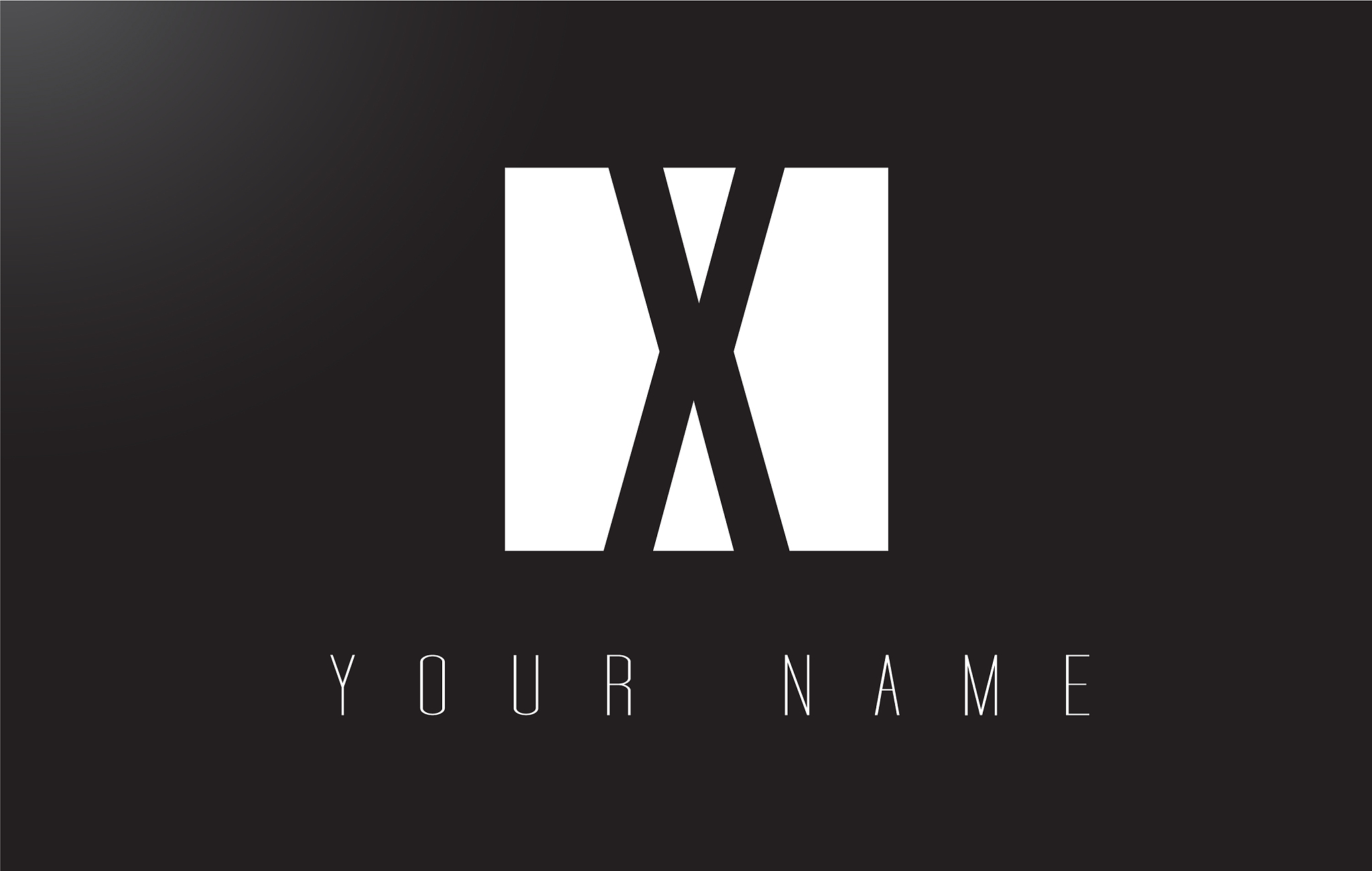 x letter logo with black and white negative space