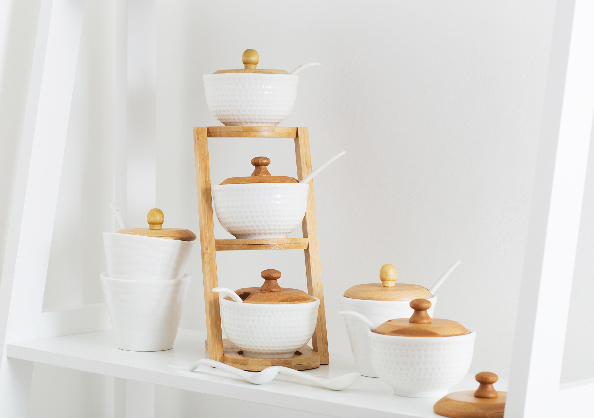 containers for spices on the shelf