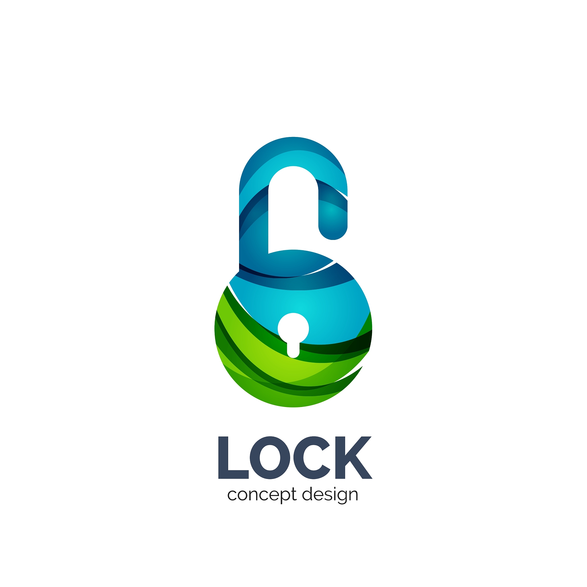 creative abstract lock logo created with