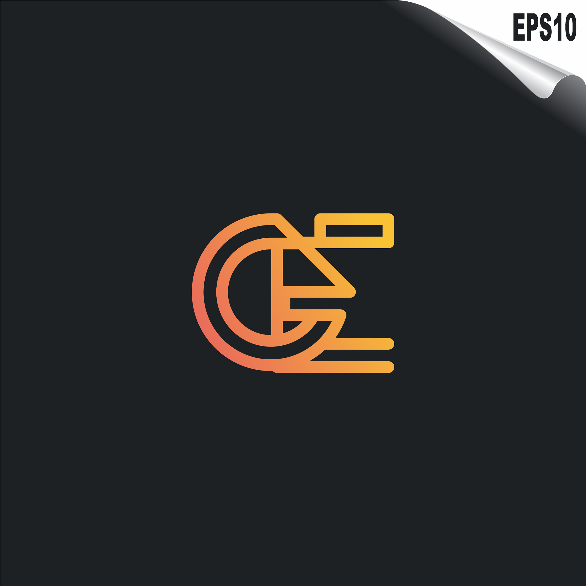 initial ge logo monogram design template simple