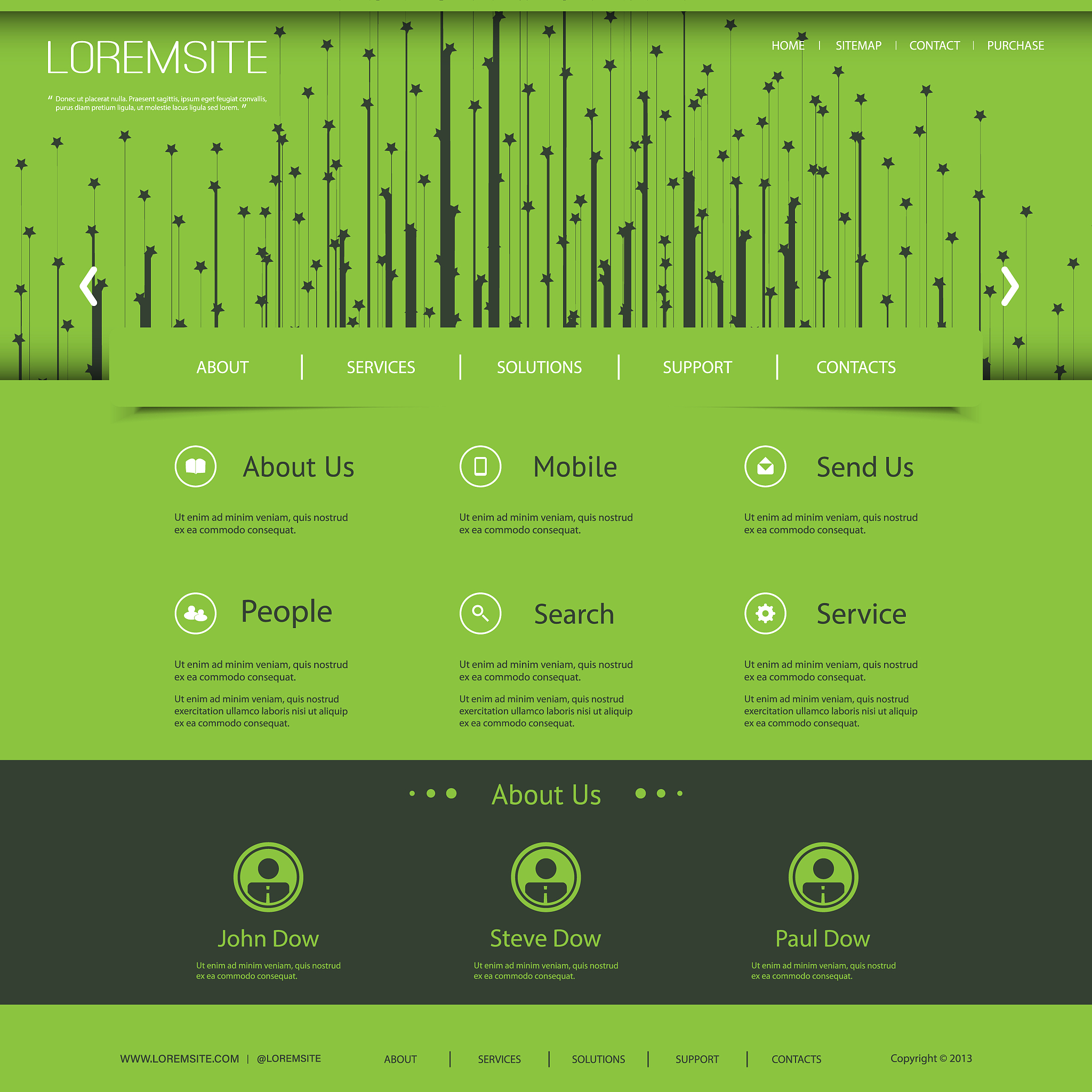 one page website template