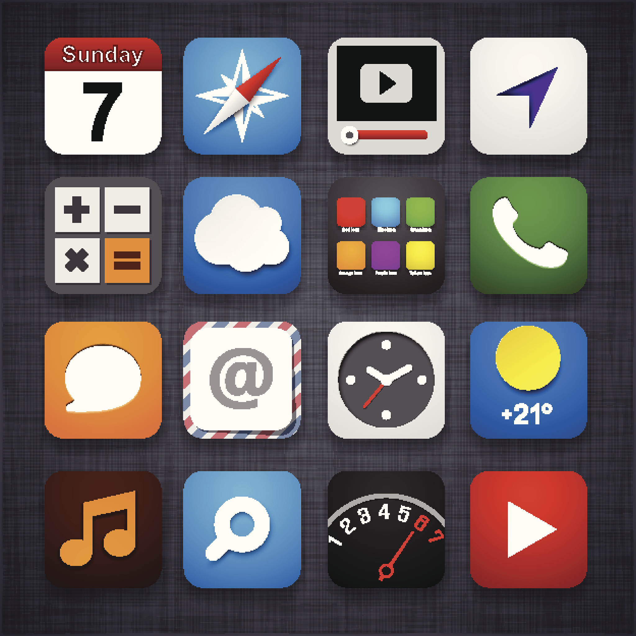 icons that are often found on a cell phone