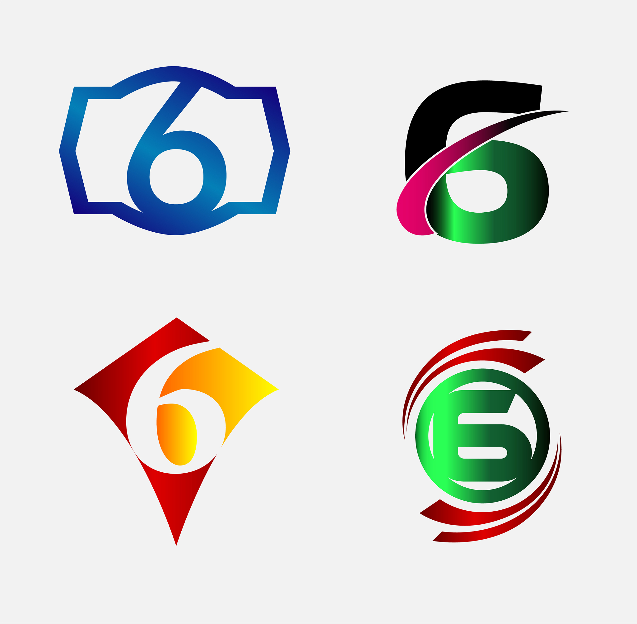 number logo design number six logo logo 6