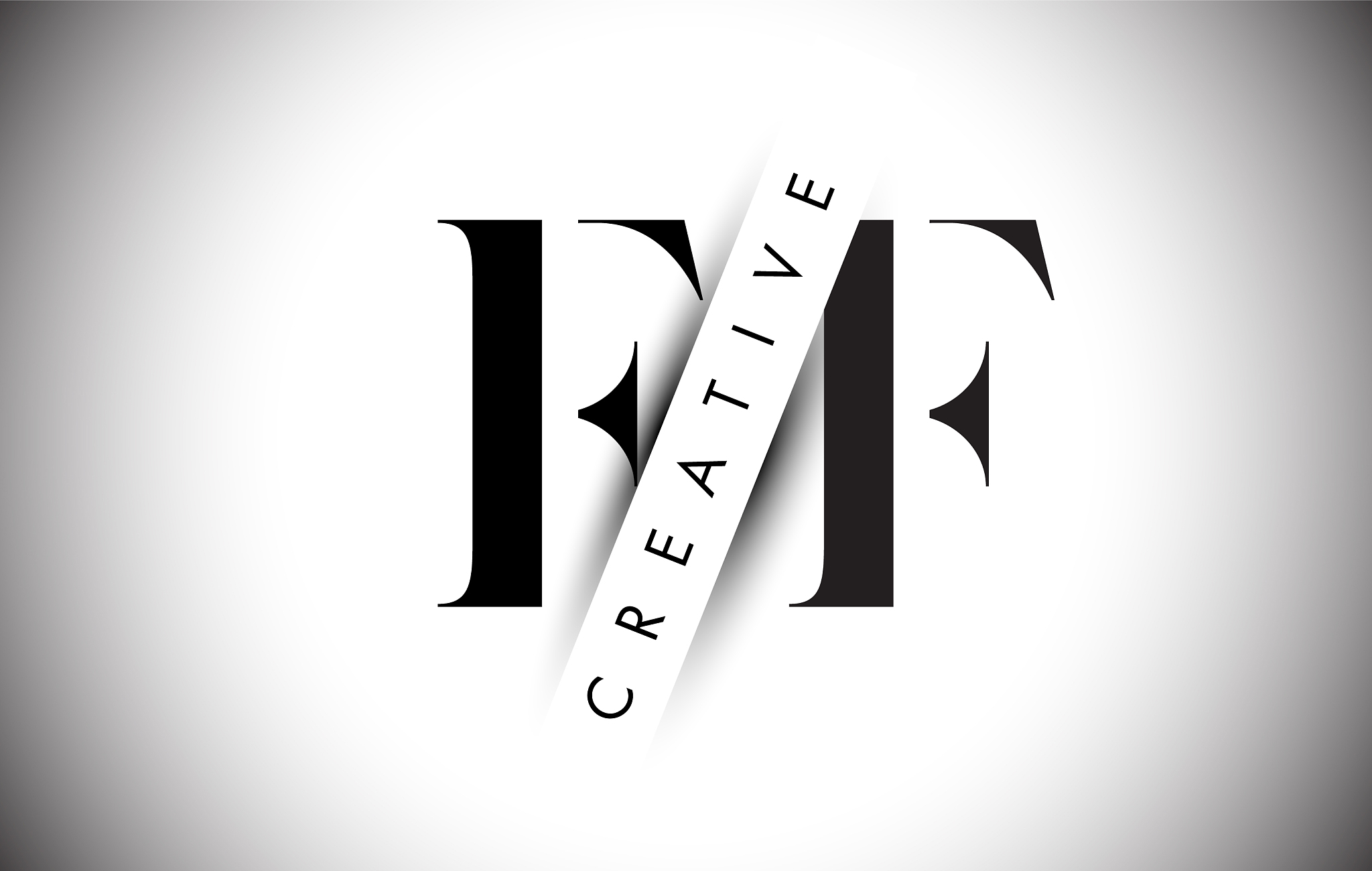ff f f letter logo with creative shadow cut and