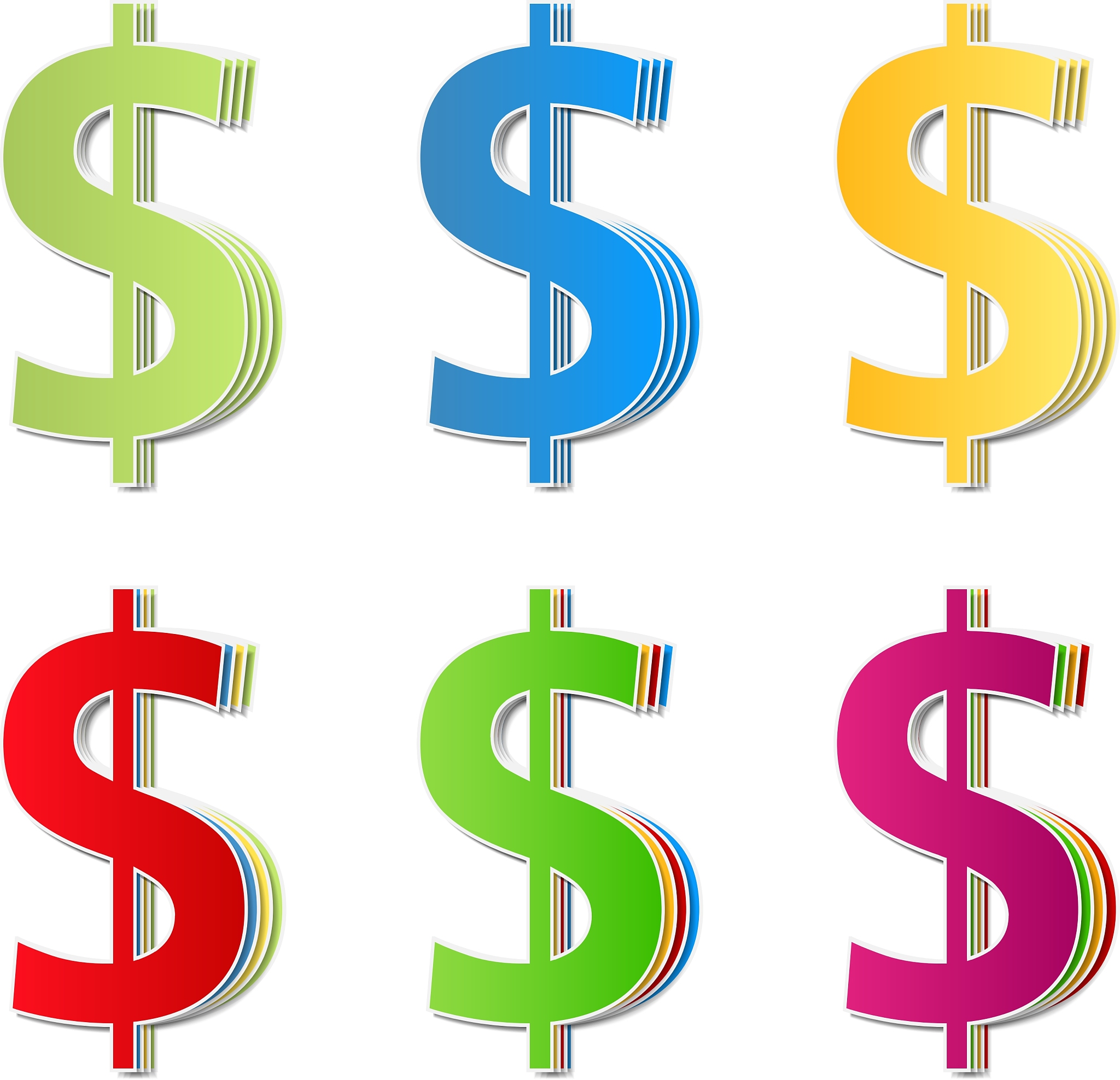 paper dollar symbols