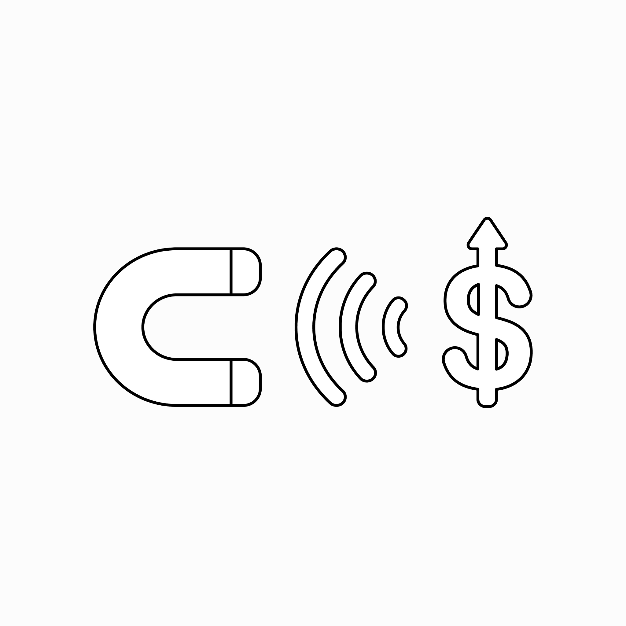 icon concept magnet icon attracting dollar