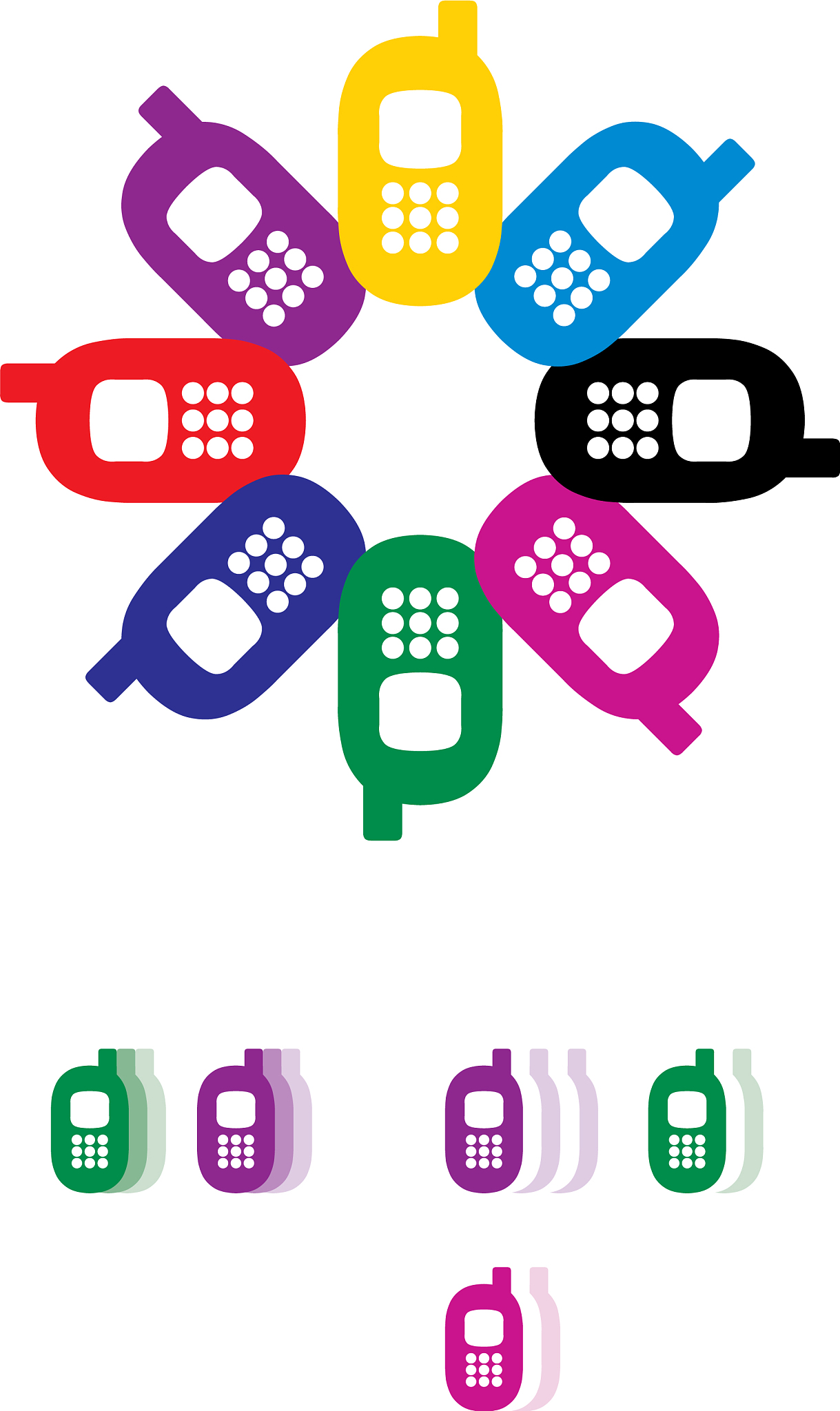 reyro gadgets colored mobile phones set