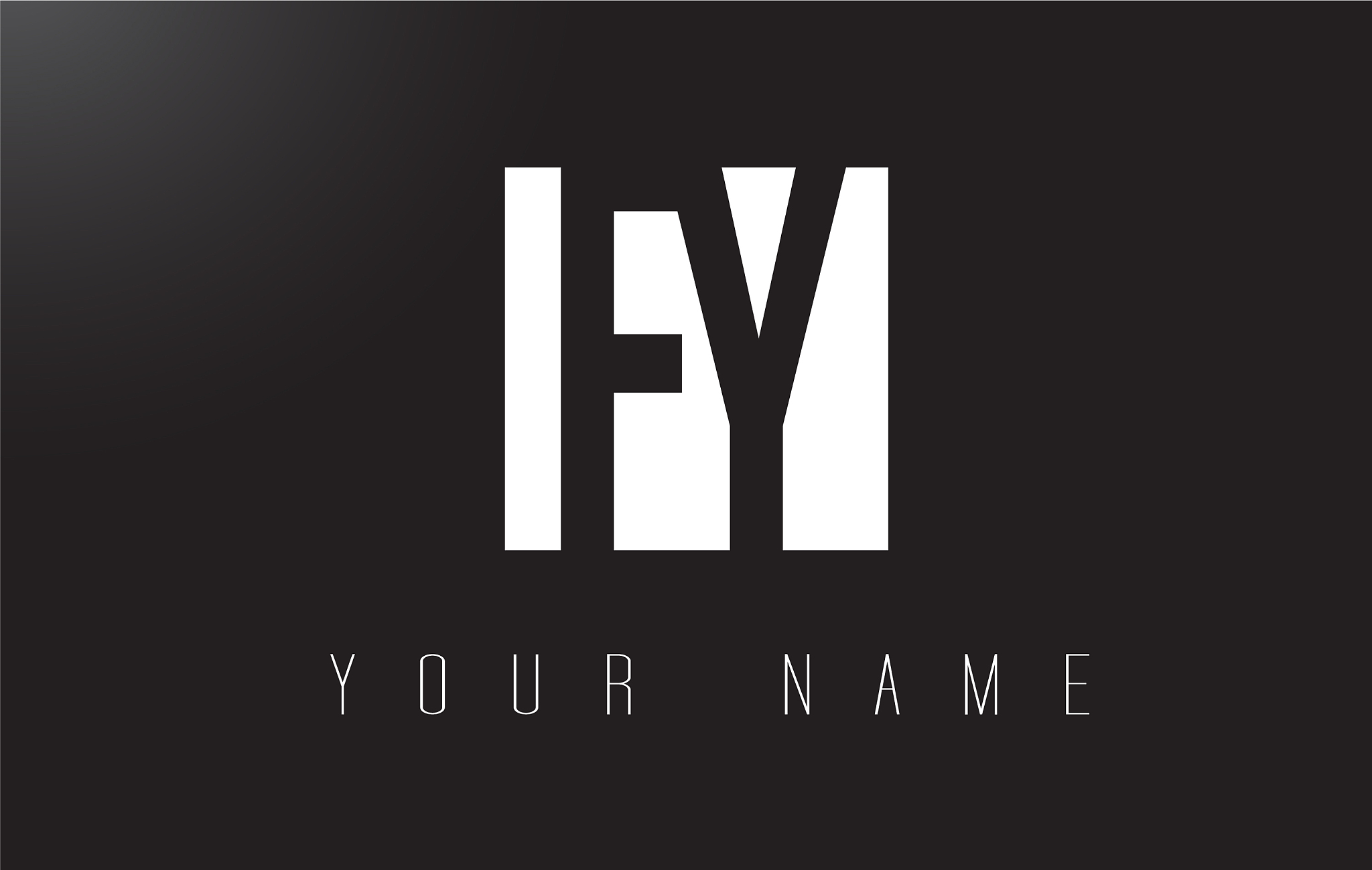 fy letter logo with black and white negative