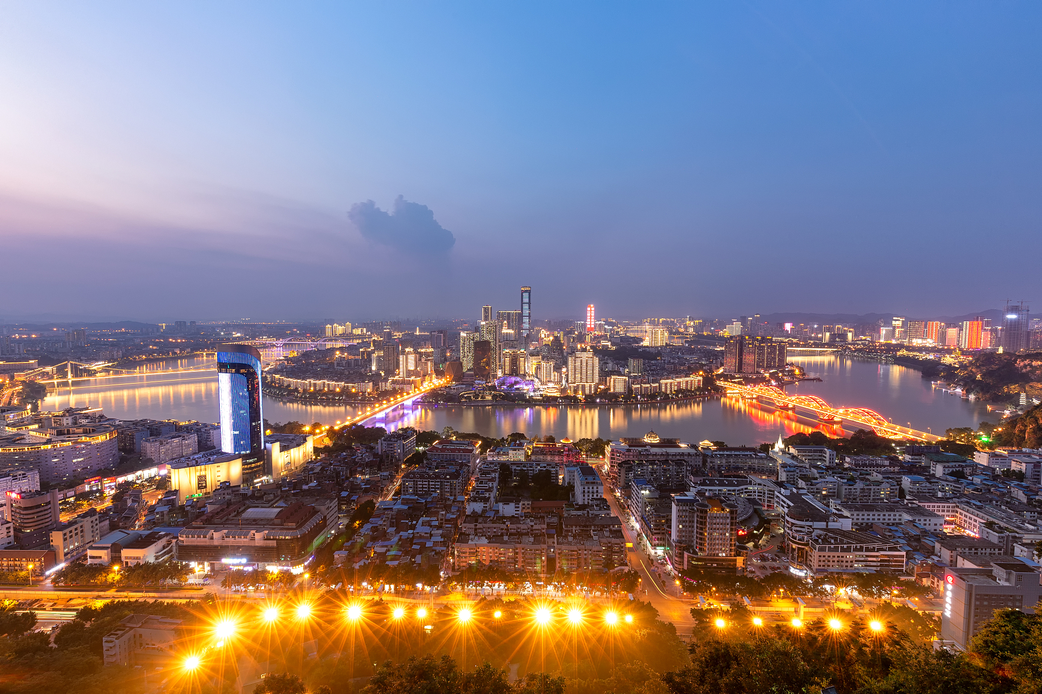 广西柳州城市夜景