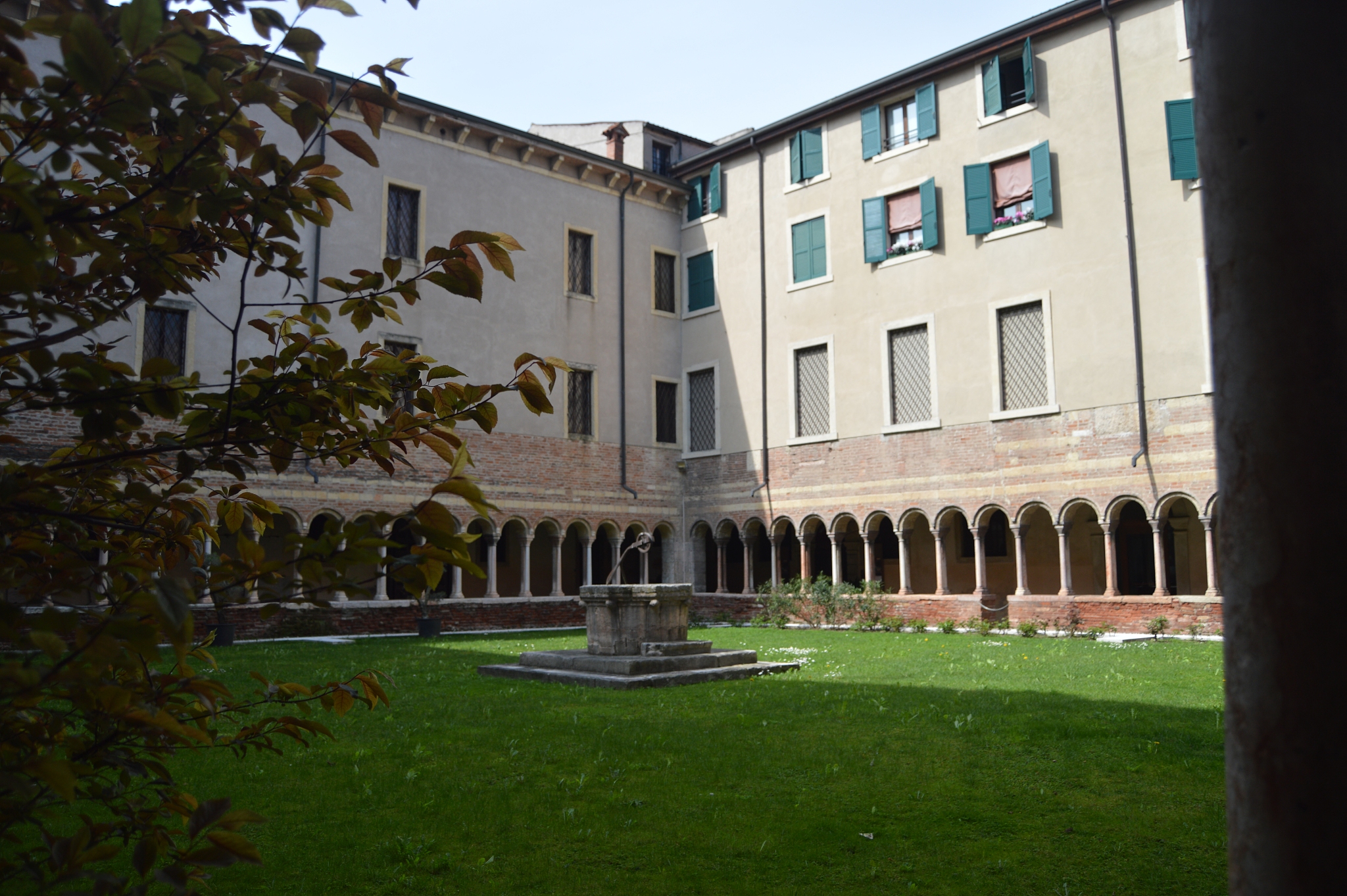 nice courtyard inside or cloister in the complex of the duomo di