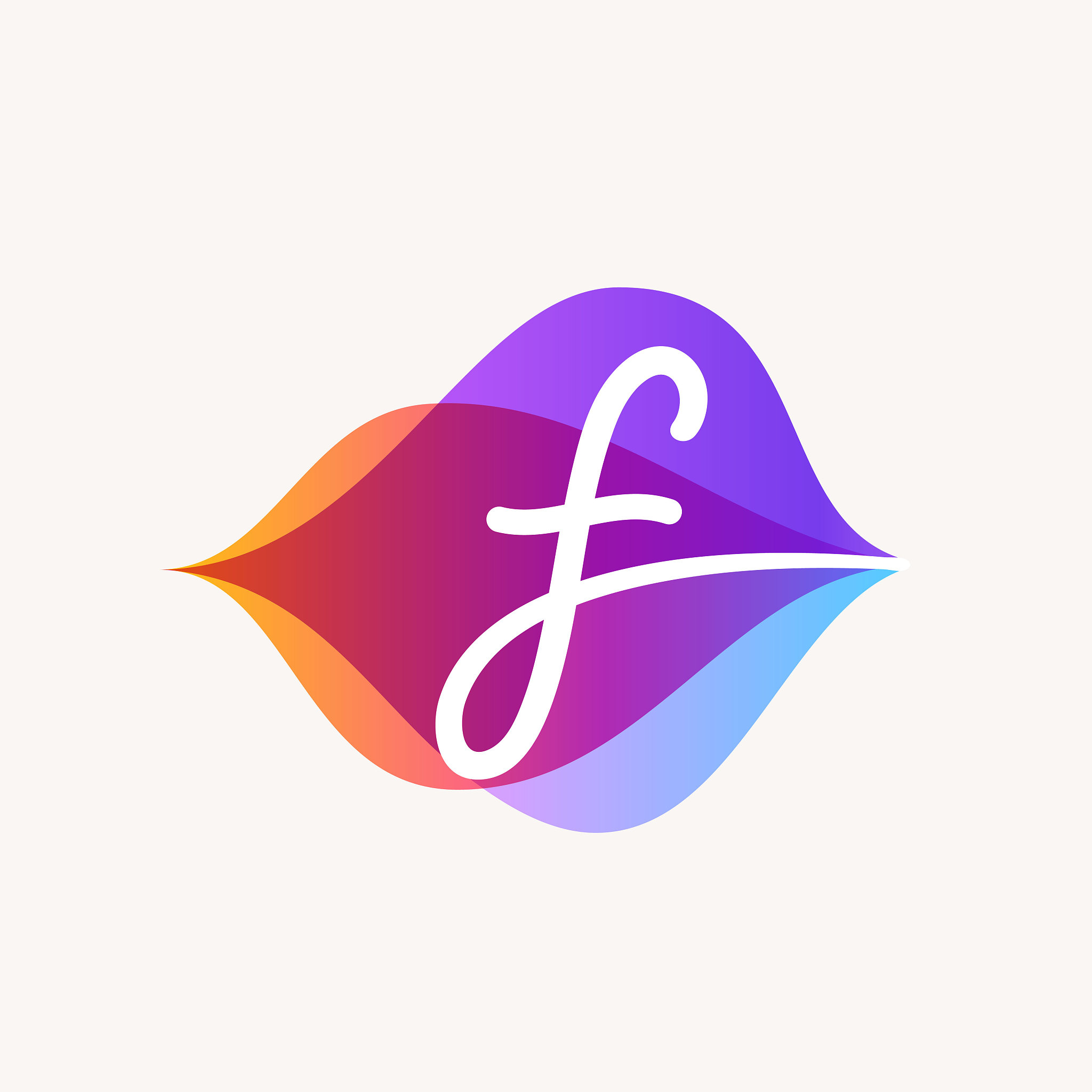 letter f with transparency sound waves logo design concept.