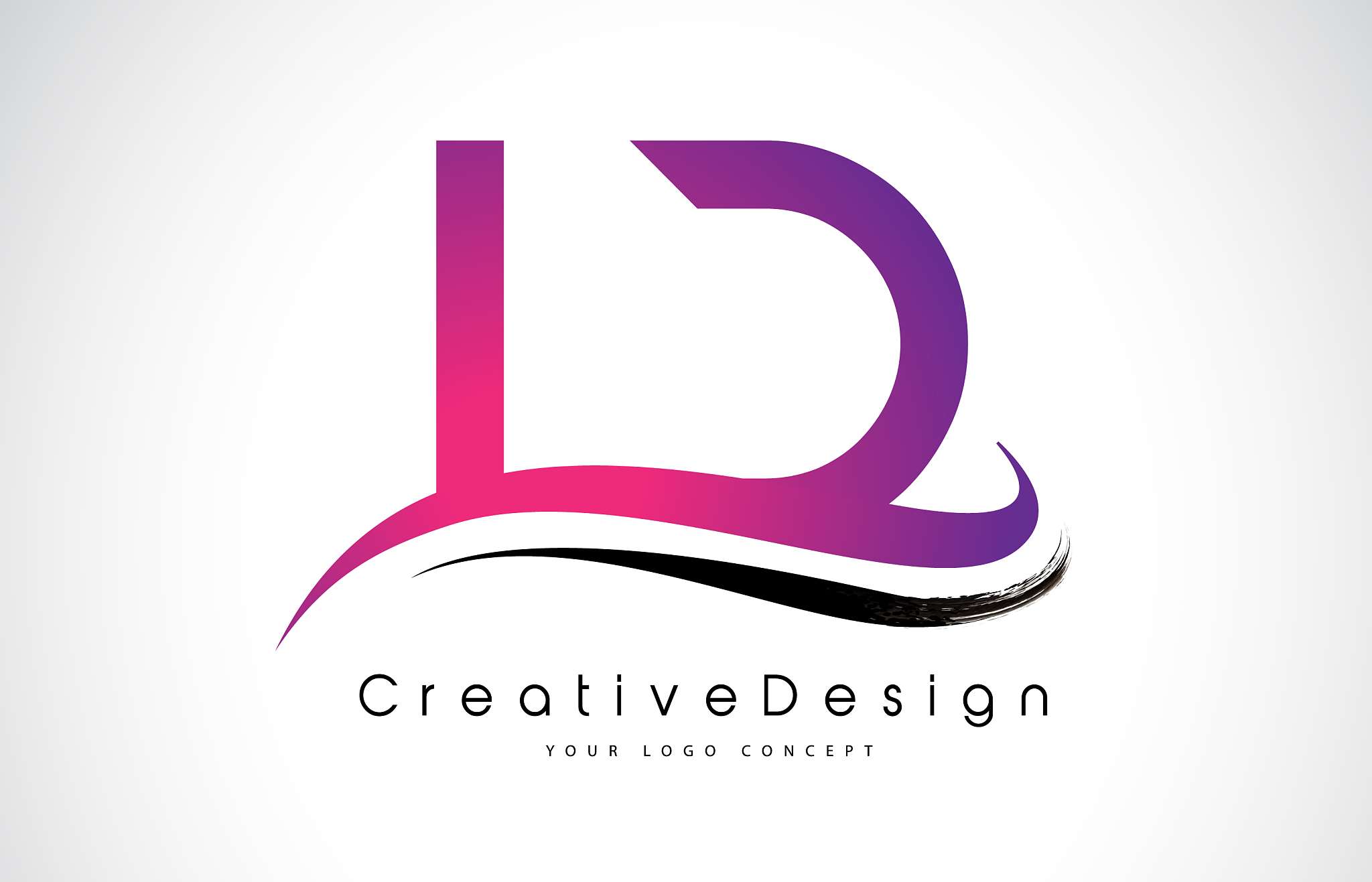 ld l d letter logo design creative icon modern