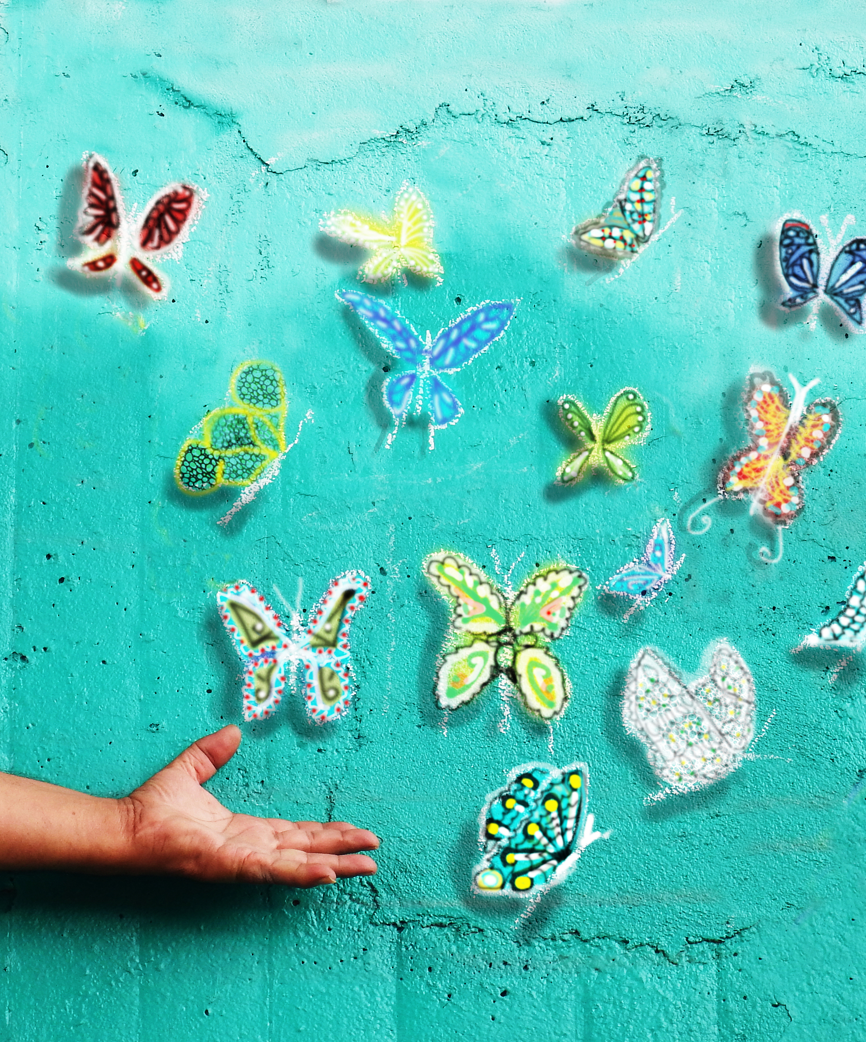 用美式英语写6条关于Sunflower Wall Stickers with 3D Butterfly Wall Sticker Butterfly Wall Decals的好评以及其好评标题。结果格式为标题：好评内容。不需要空行。