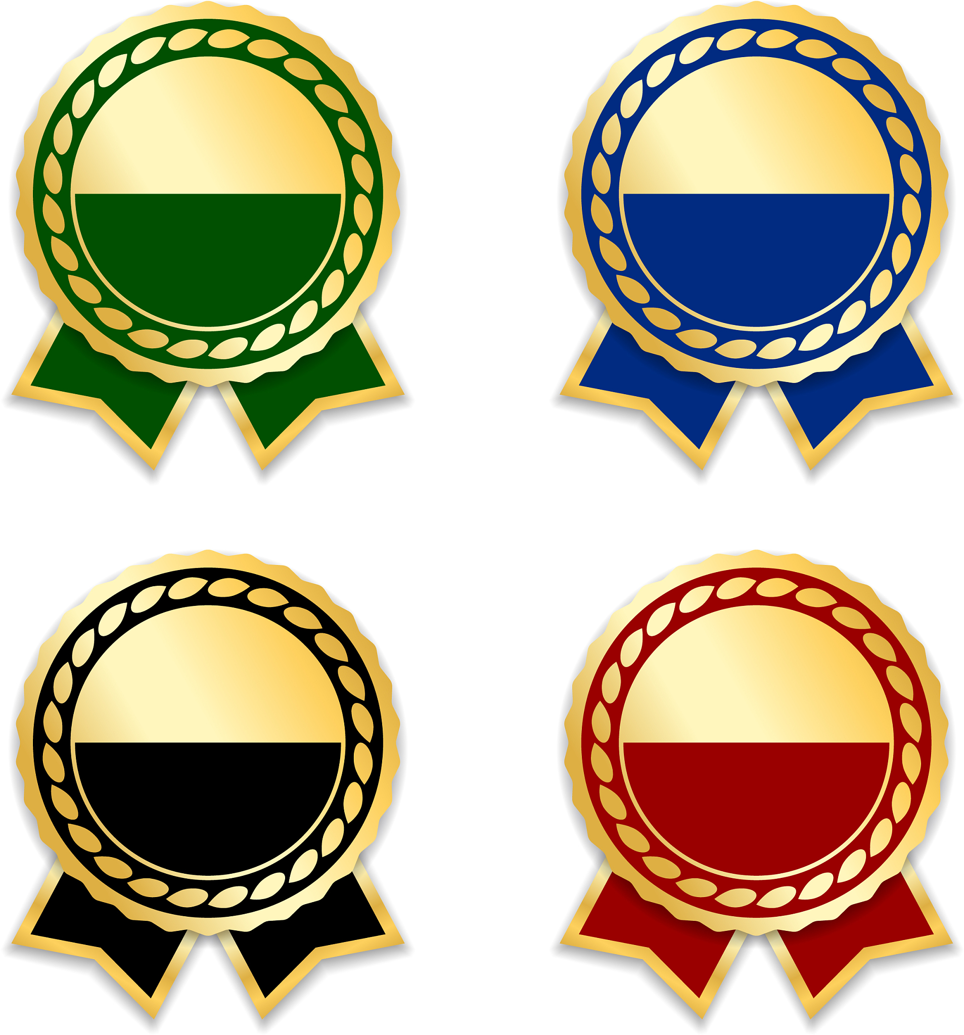 award ribbons isolated set gold design medal