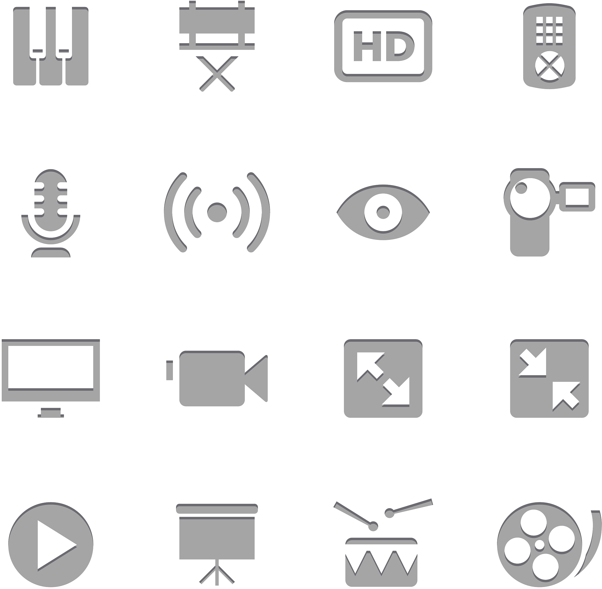 multiedia icons | letterpress series