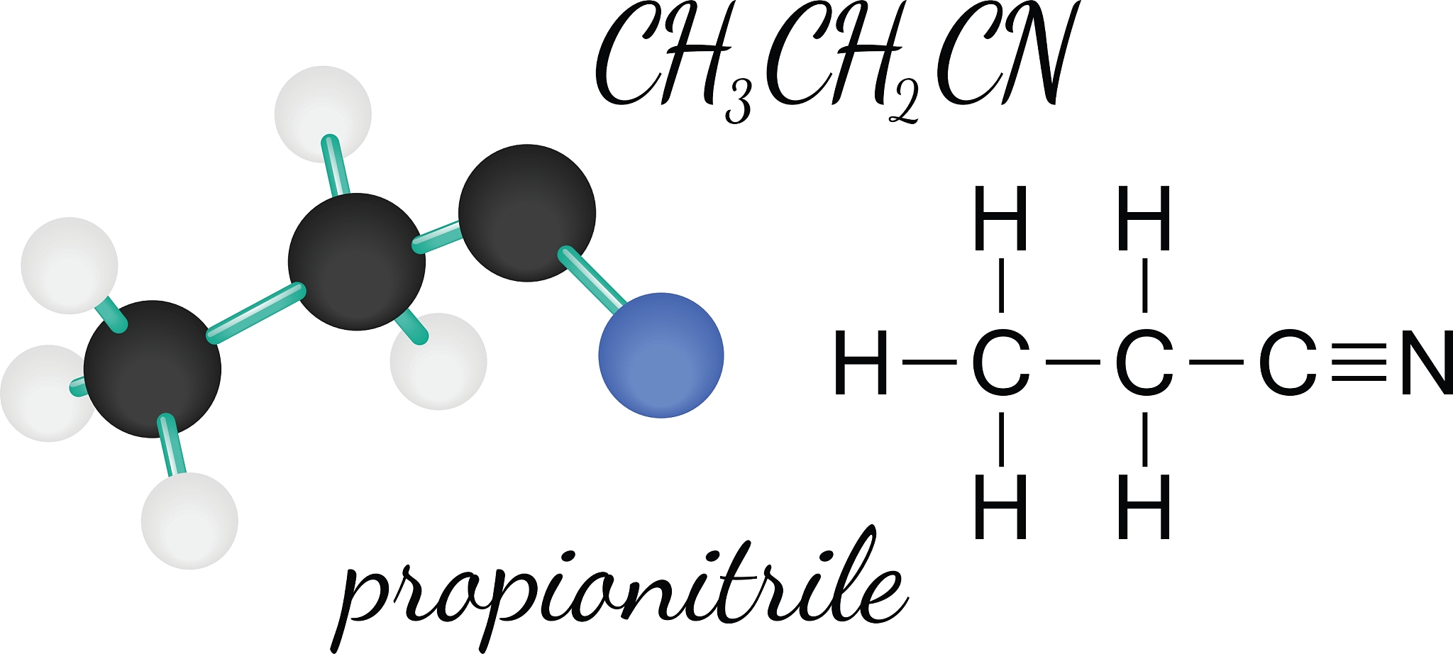ch3ch2cn propionitrile molecule