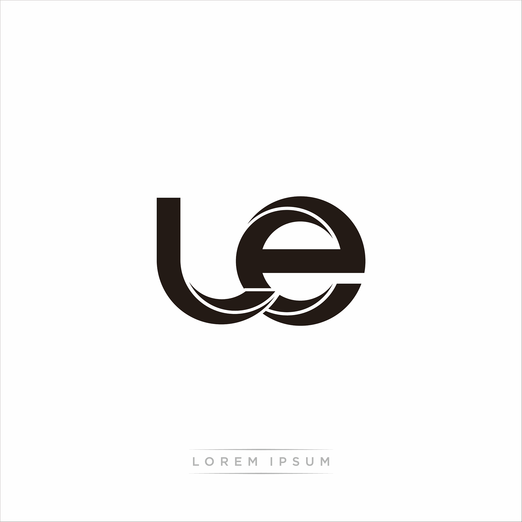 le initial letter split lowercase modern monogram