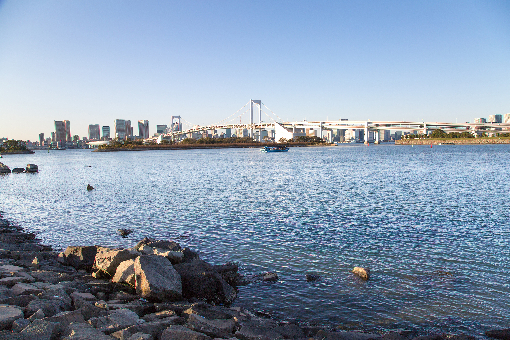 tokyo city view with tokyo bay in odaiba