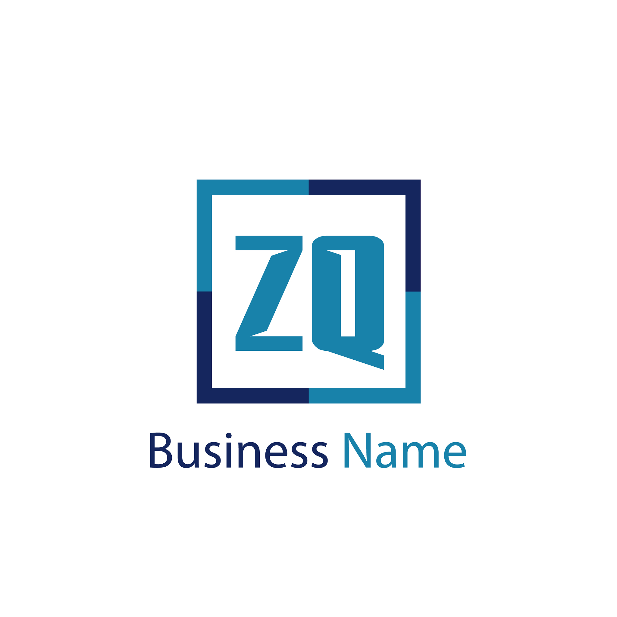 initial letter zq logo template design