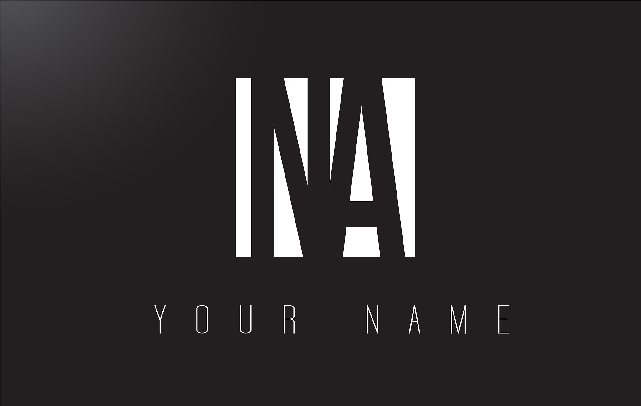 na letter logo with black and white negative