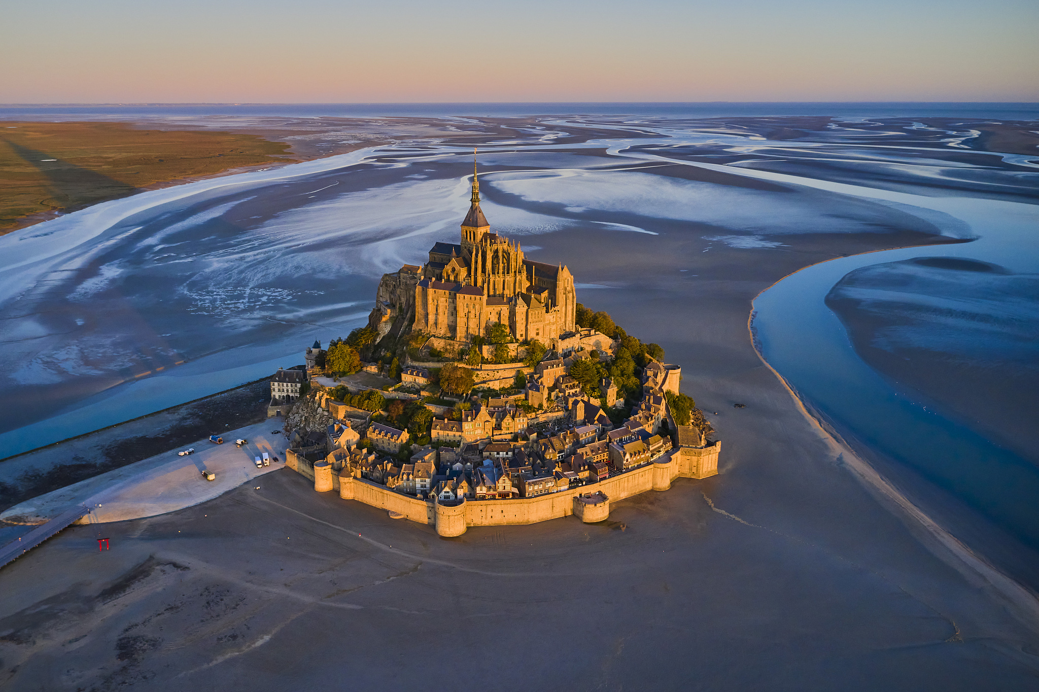 france, normandy, manche department, bay of mont saint-michel
