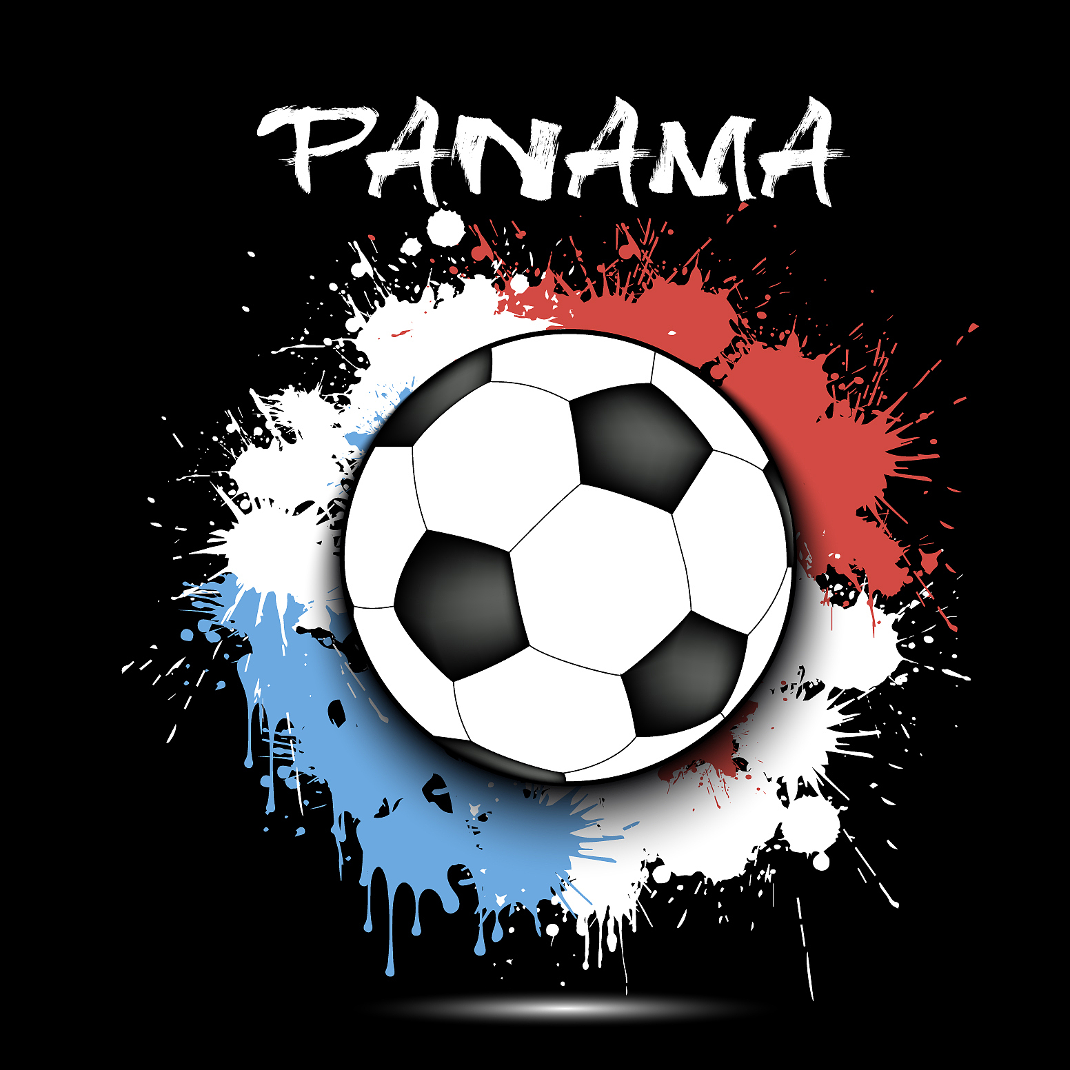 soccer ball and panama flag