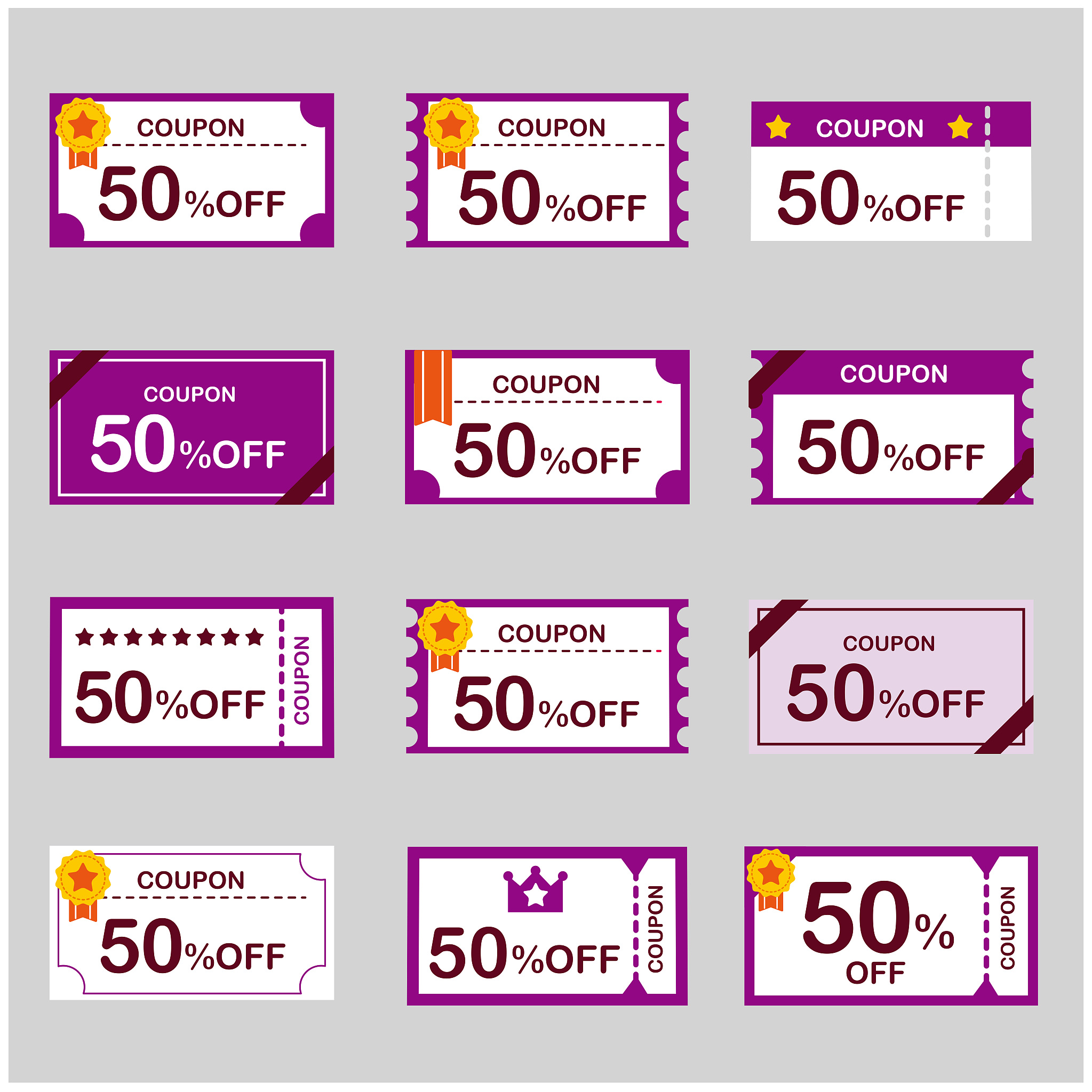 coupon voucher discount ticket vector