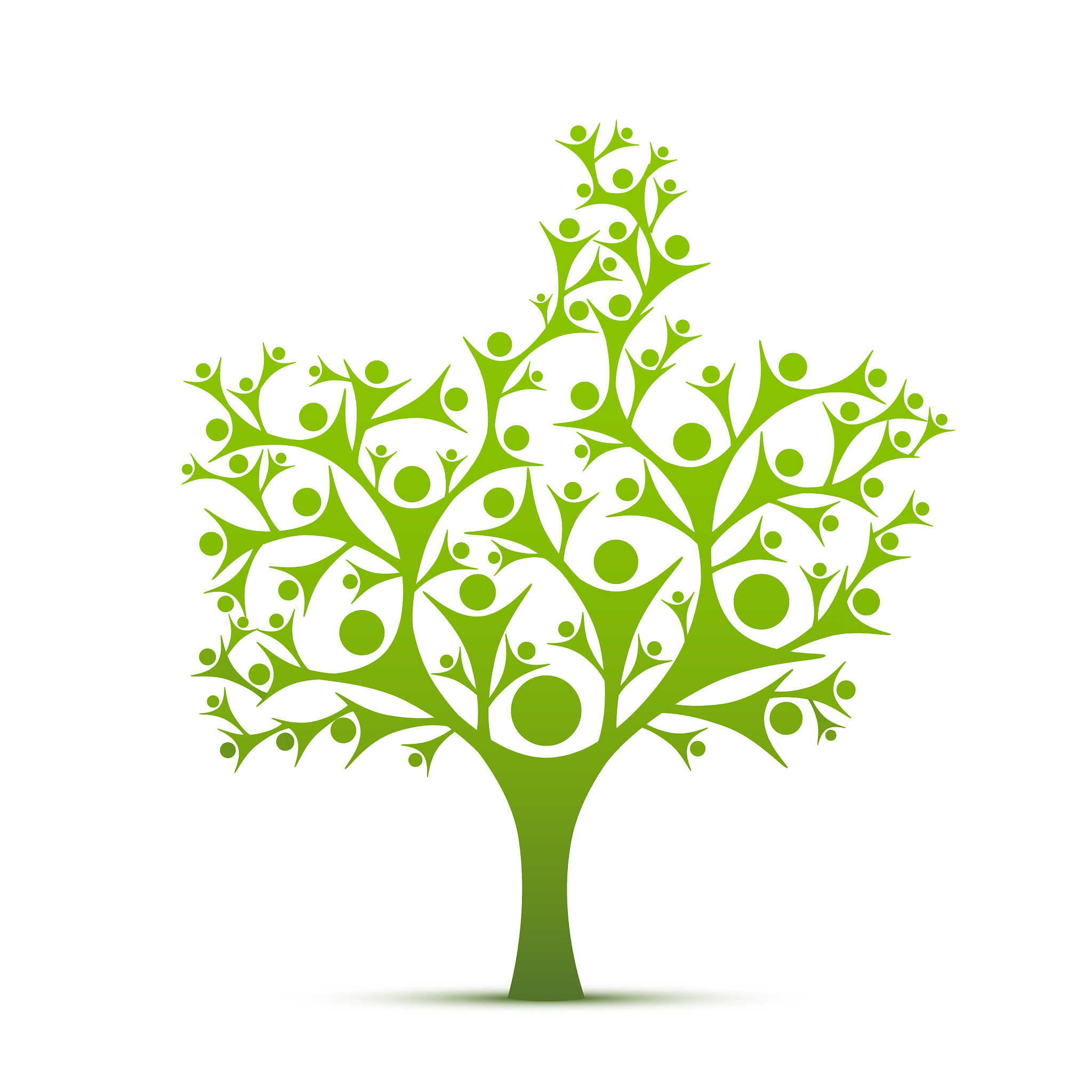 people tree sign color green
