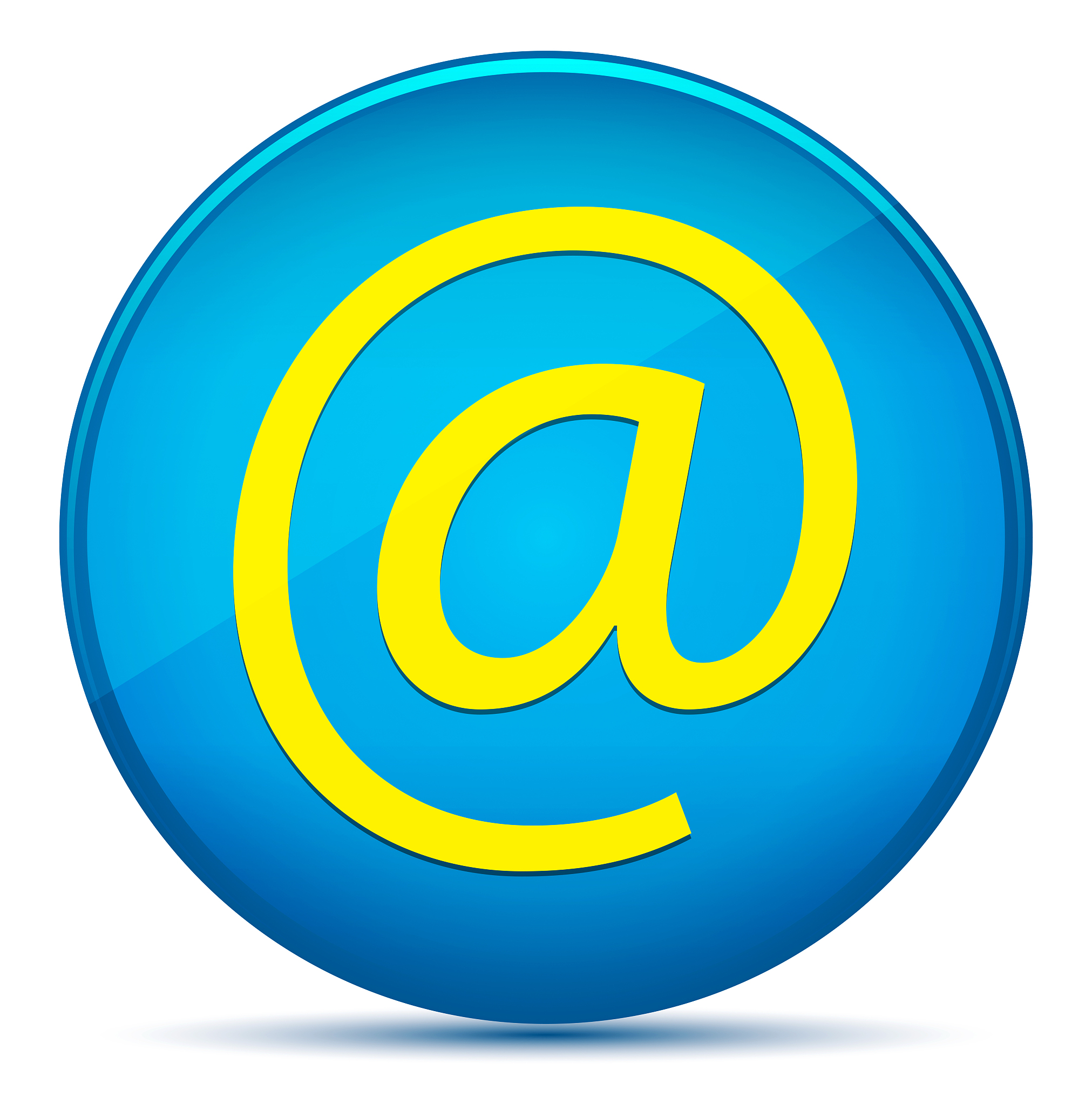 email address icon modern flat cyan blue round button
