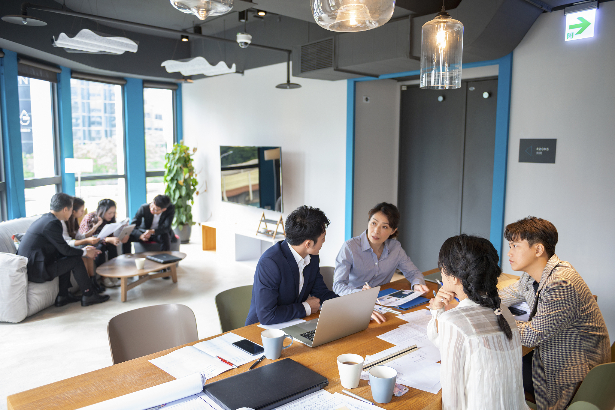 group of people on a business meeting