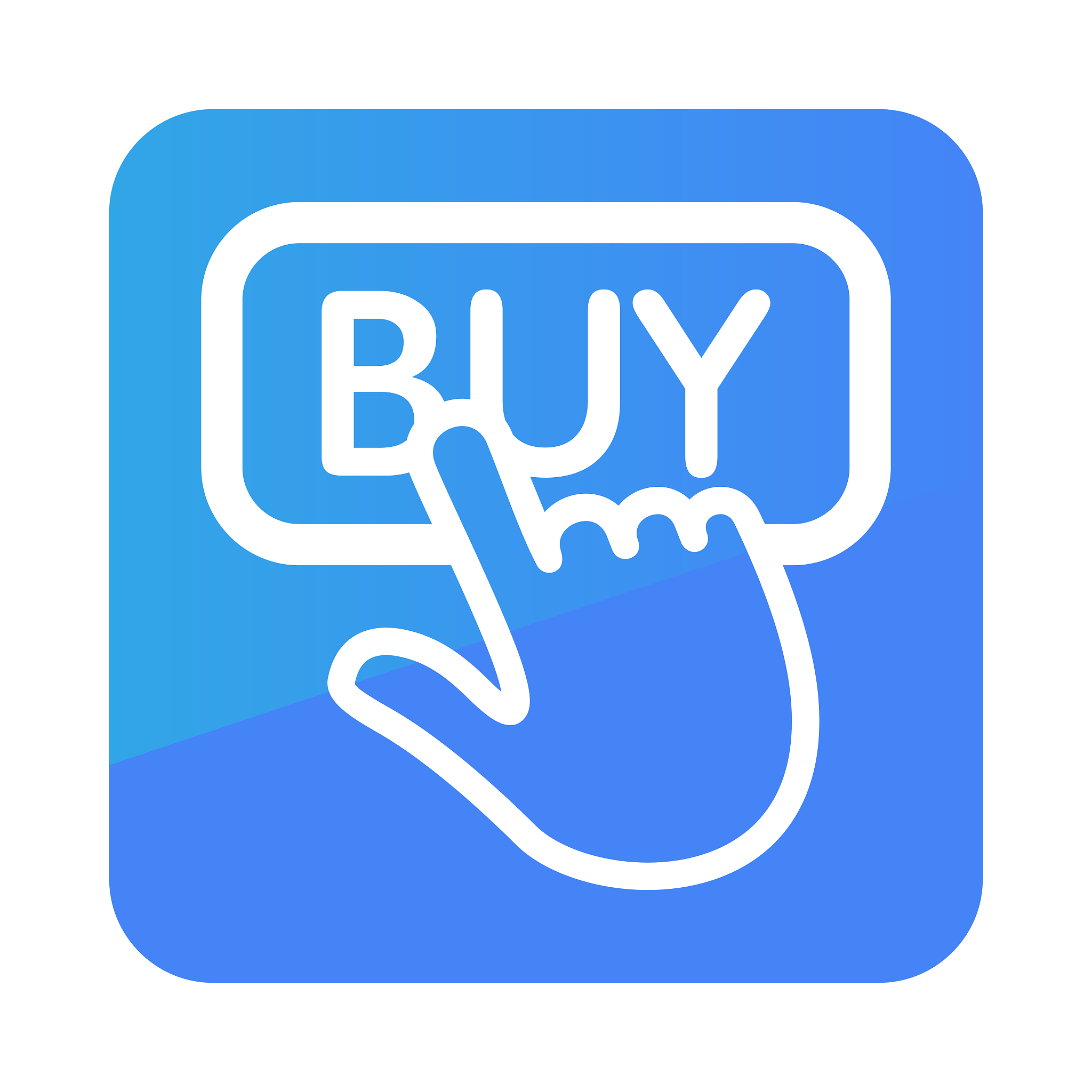 finger pointing to buy sign icon