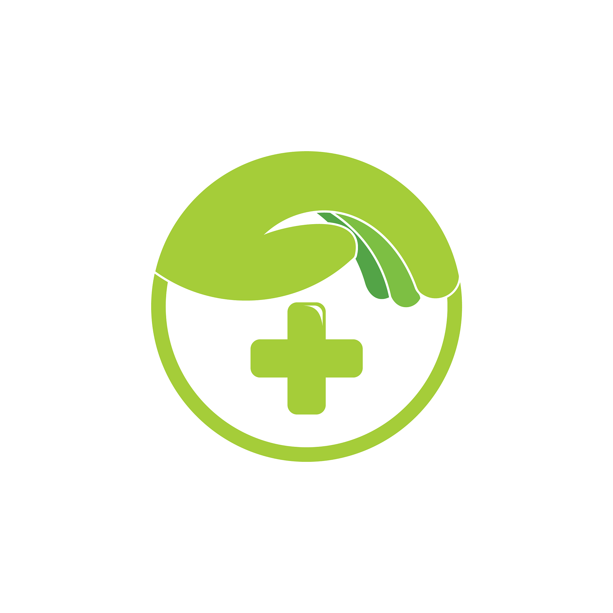 hand care plus medical symbol logo