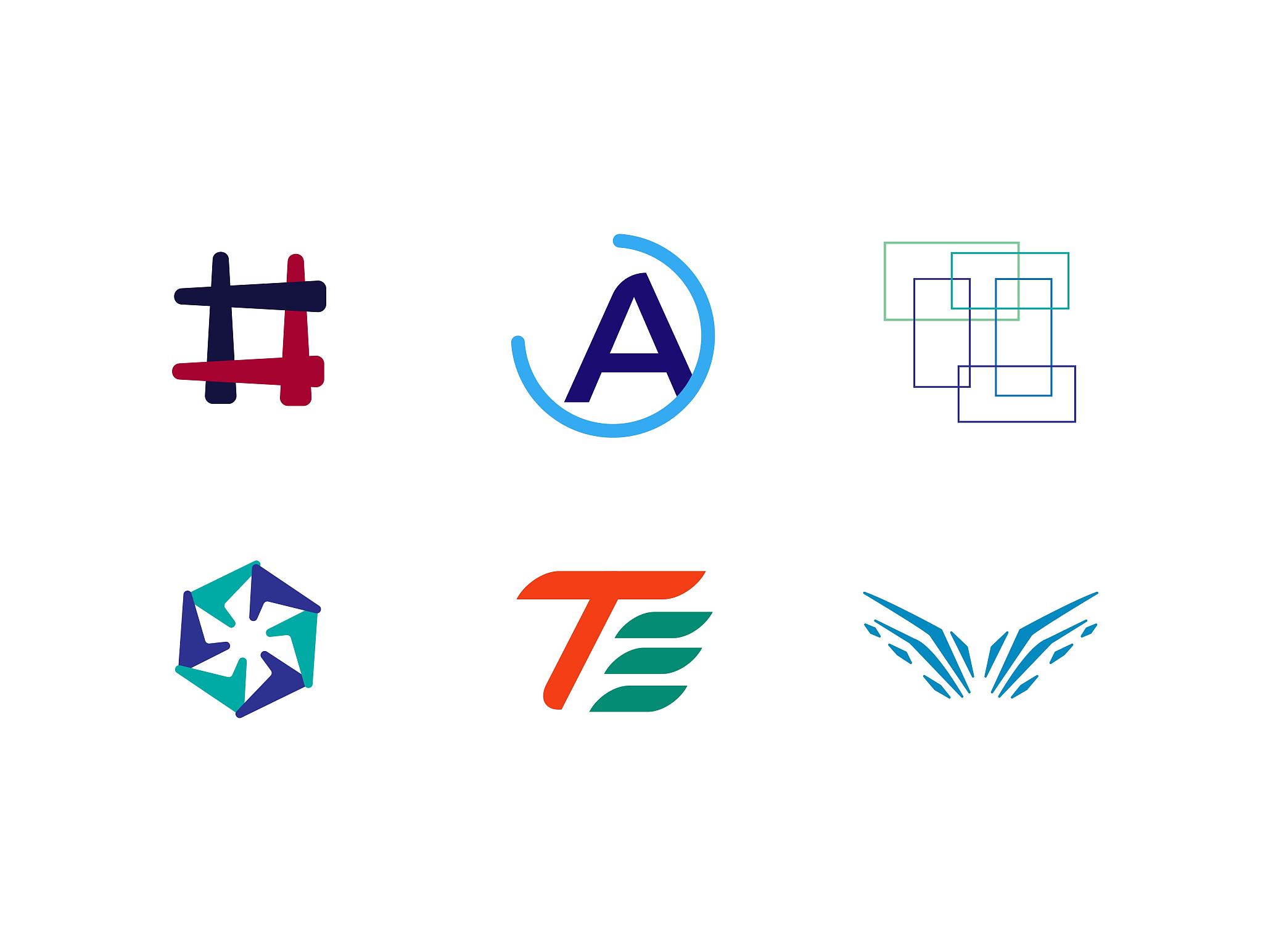 abstract colorful logo and icon design vector template set