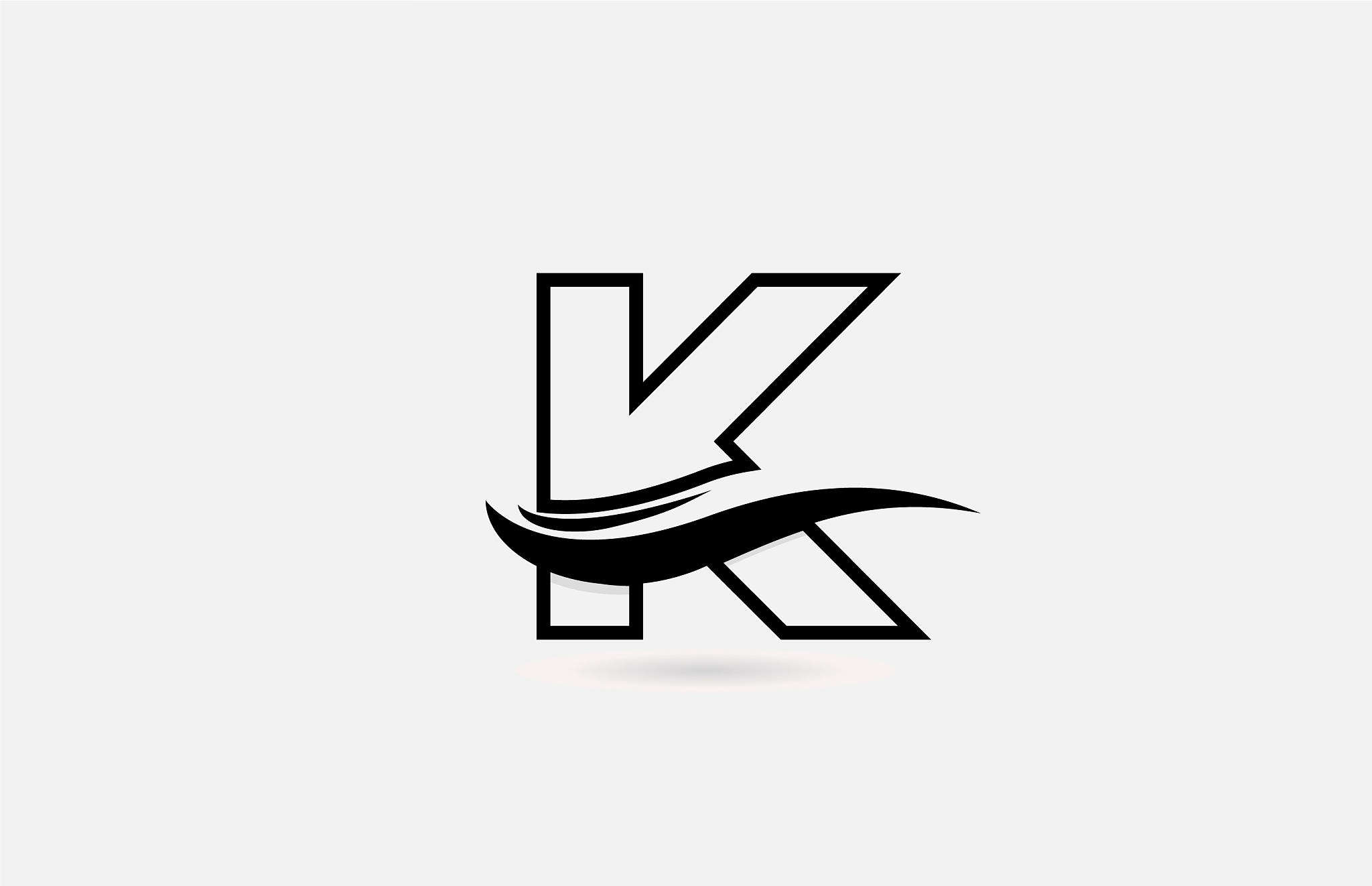 k black and white alphabet letter logo icon