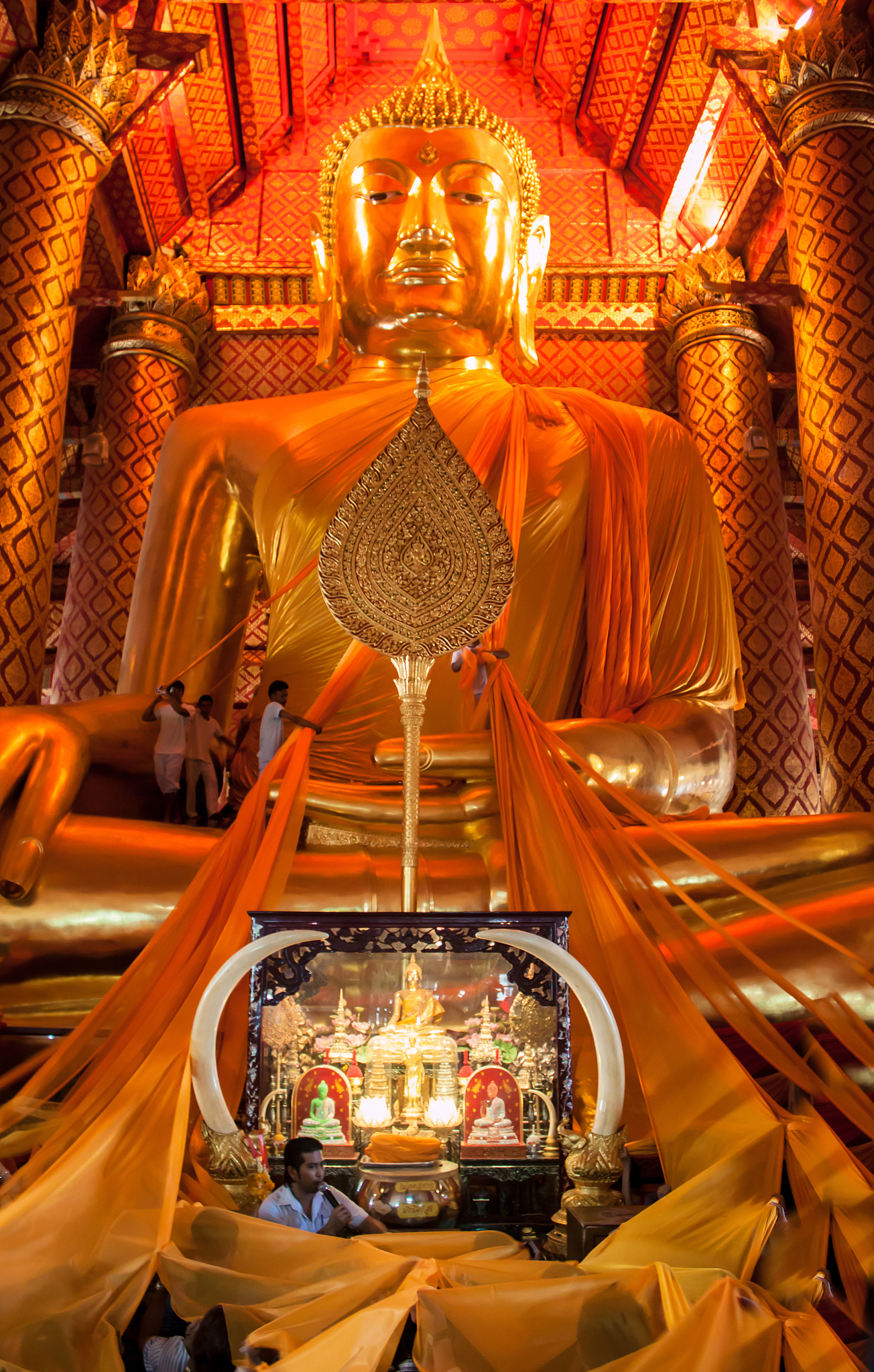 big golden buddha statue in temple , ayutthaya, thailand